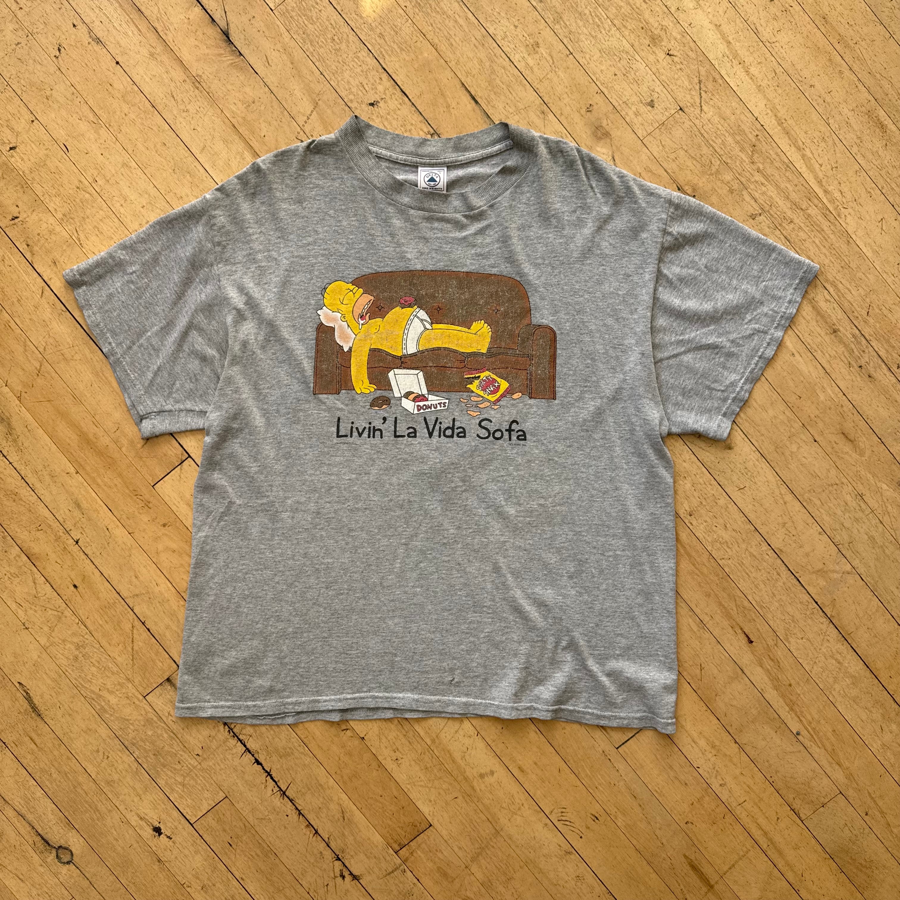 Vintage Simpsons Livin La Vida Sofa T-shirt Sz L