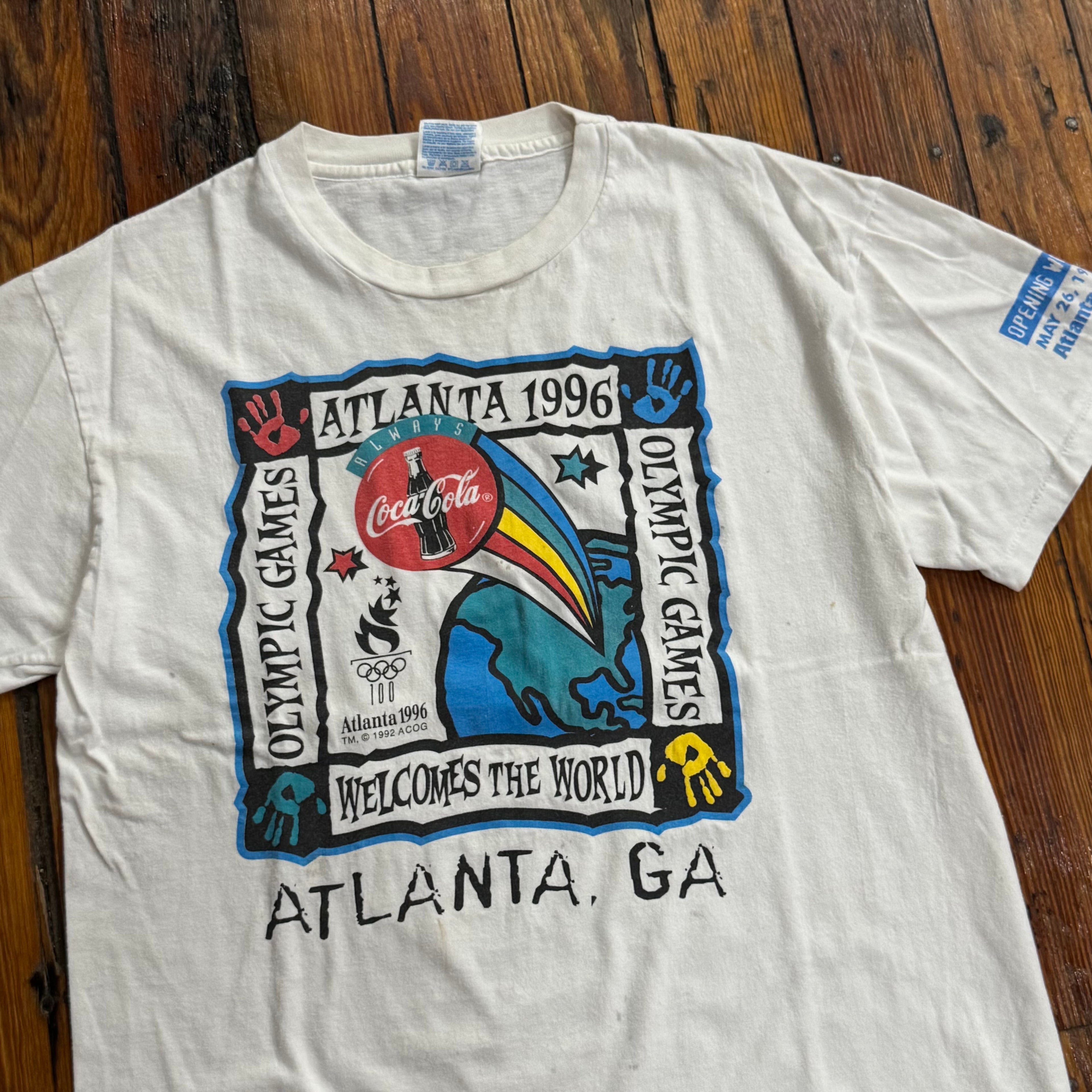 Vintage Atlanta Olympics Coca Cola T-shirt Sz XL