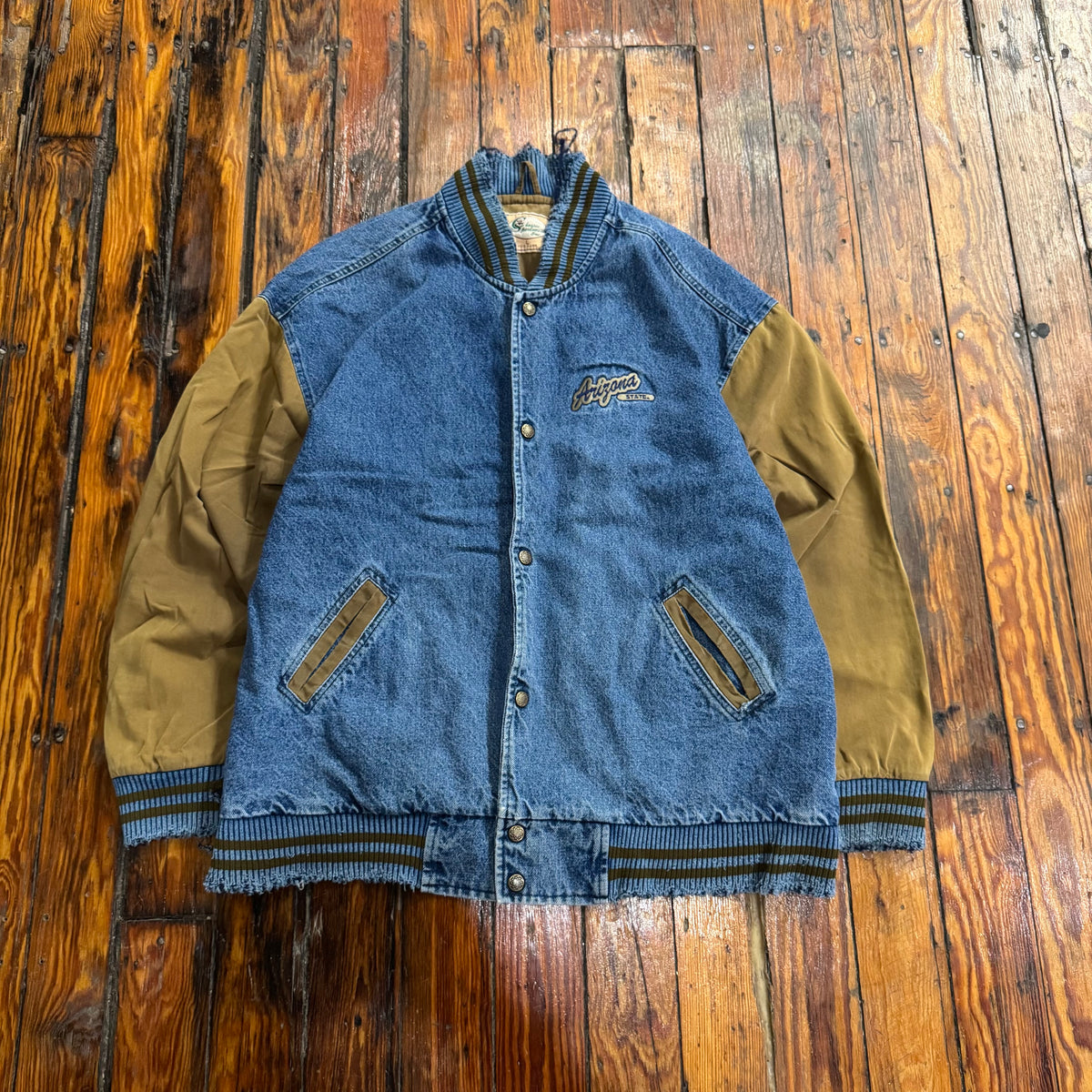 Vintage Arizona Jeans Denim Bomber Jacket Sz XL