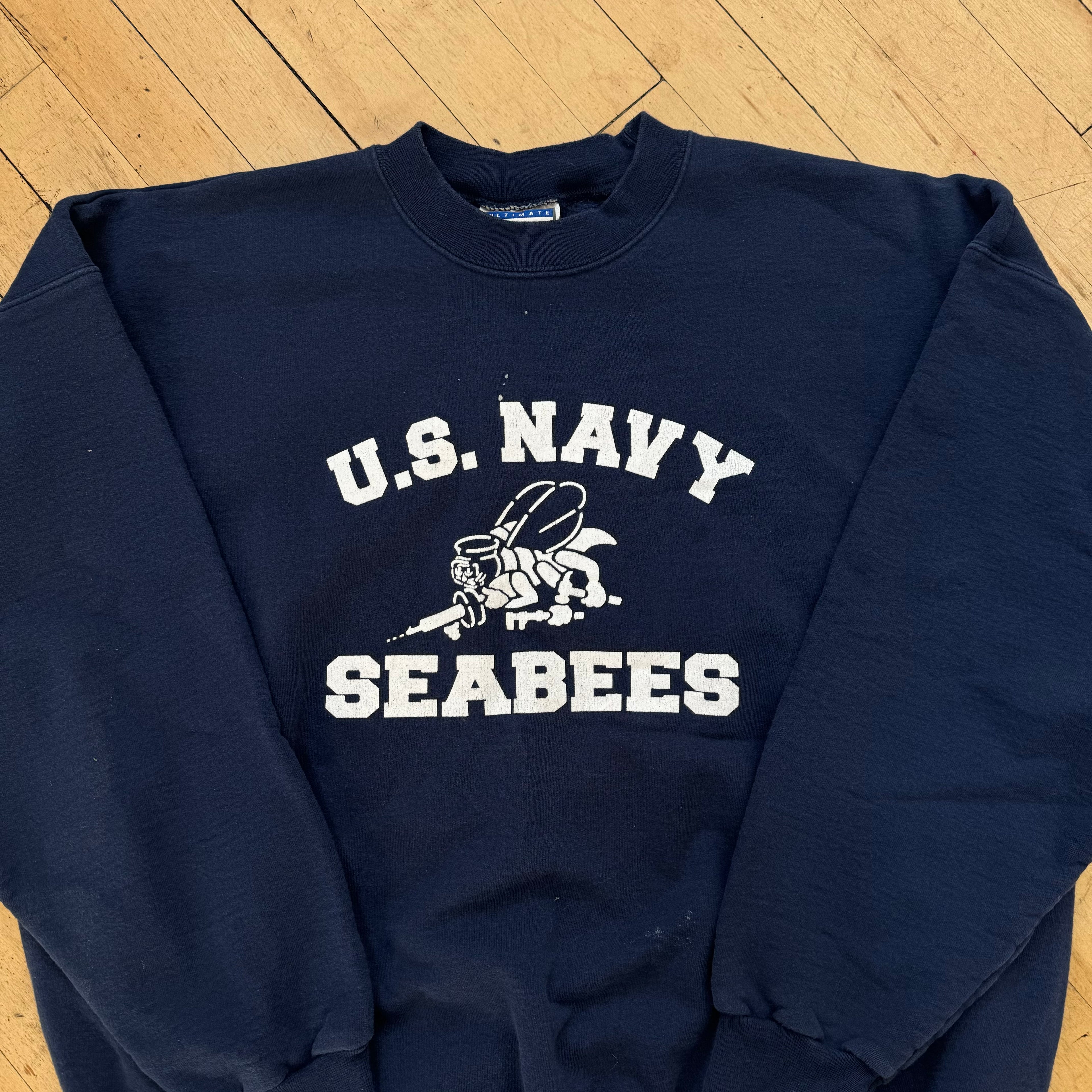 Vintage US Navy Seabees CrewNeck Sz XL