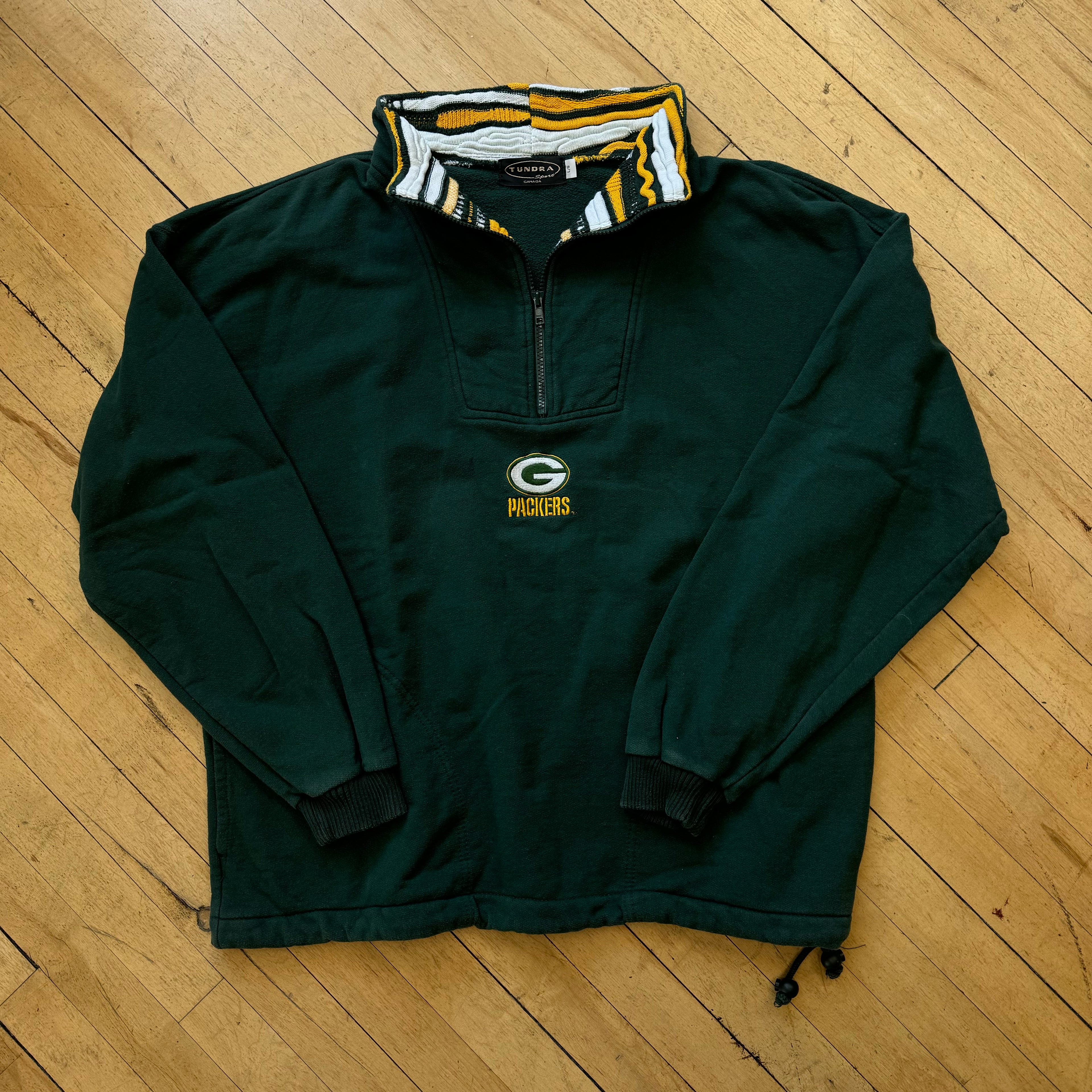 Vintage Green Bay Packers Quarter Zip Jacket Sz XL