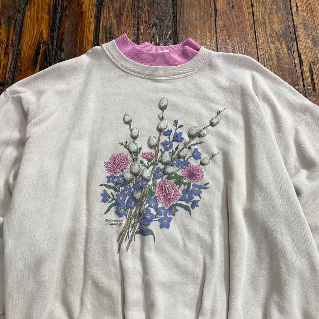 Vintage Morning Sun Flower Crewneck Sz L