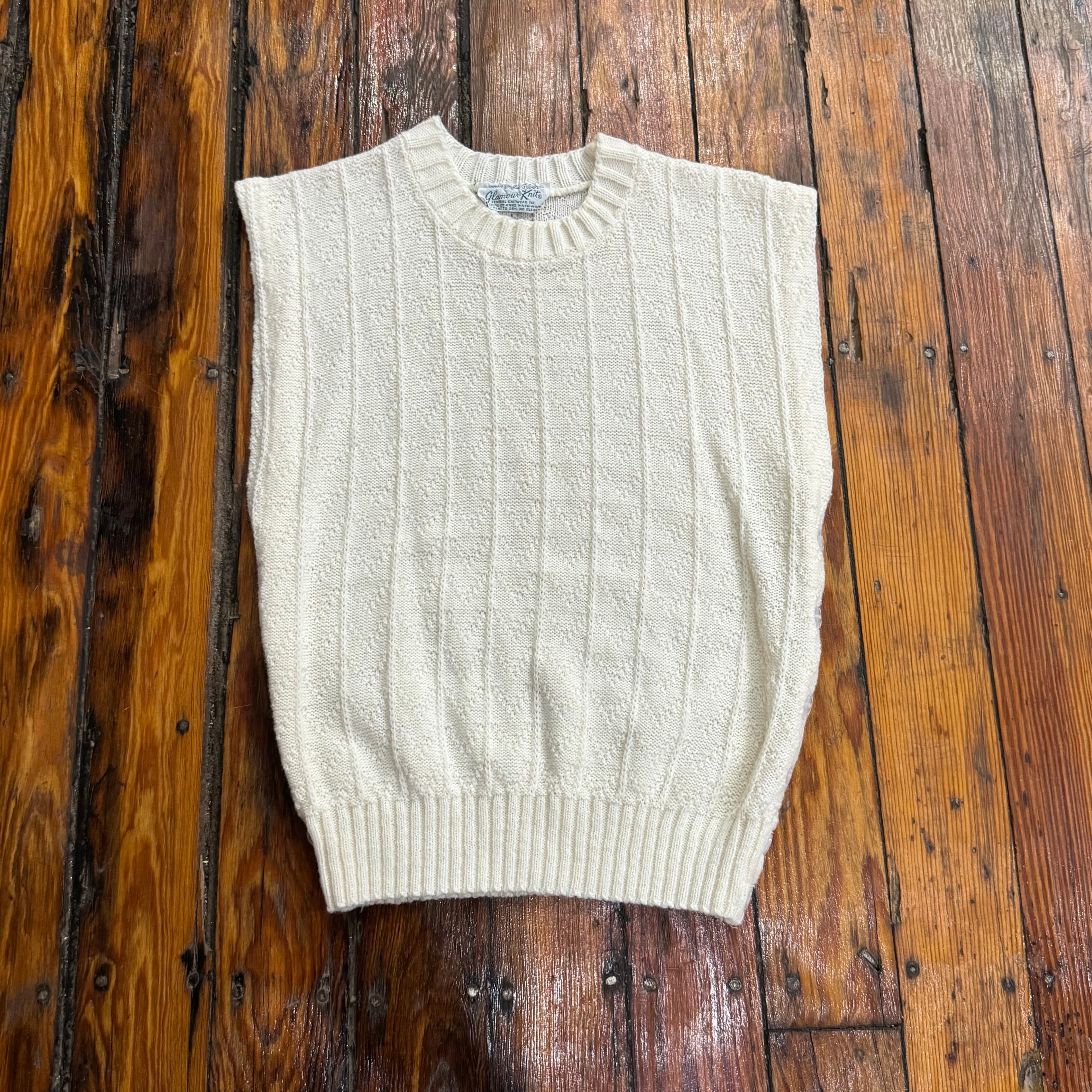 Vintage Glamour Knit Sweater Vest Sz L