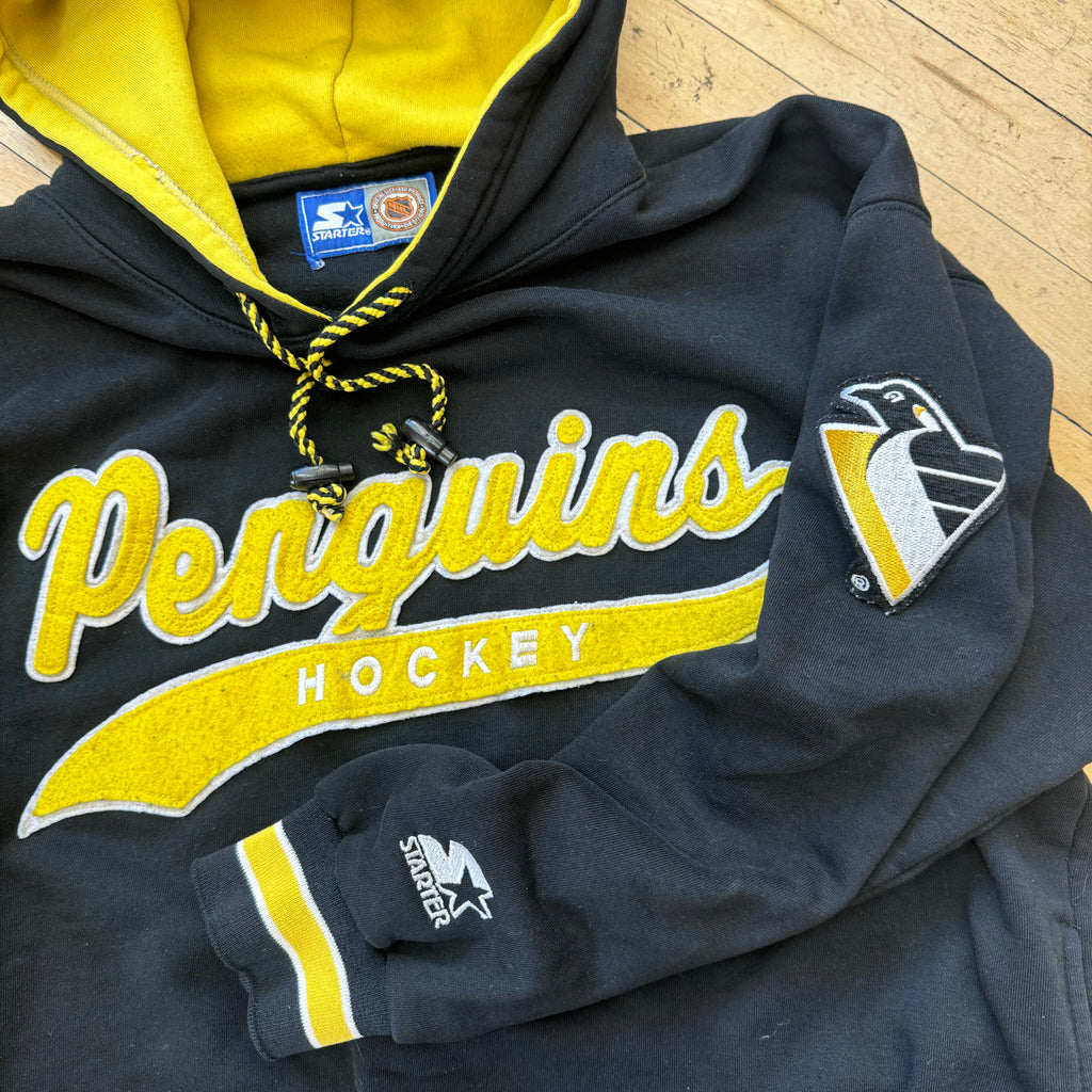 Vintage Starter NHL Penguins Hockey Hoodie Sz L