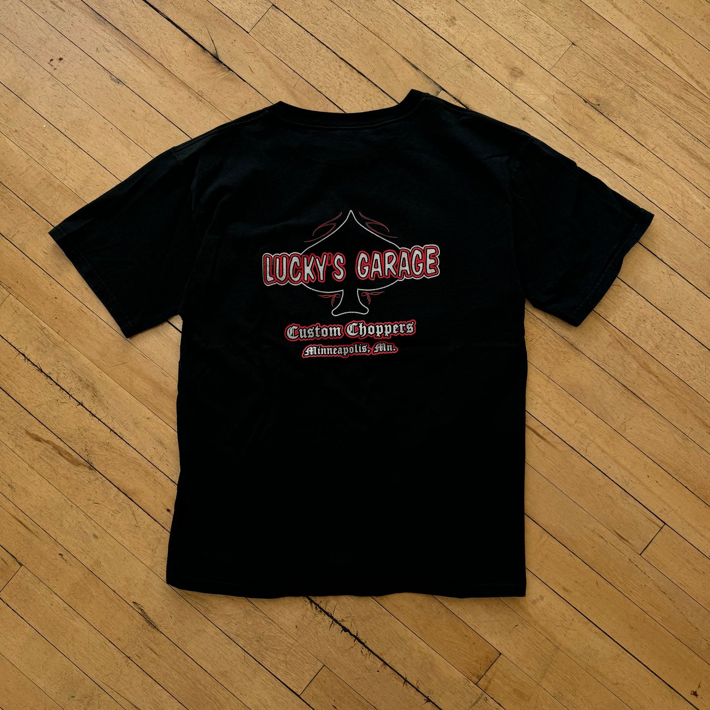 Y2K Luckys Garage Custom Choppers T-shirt Sz M