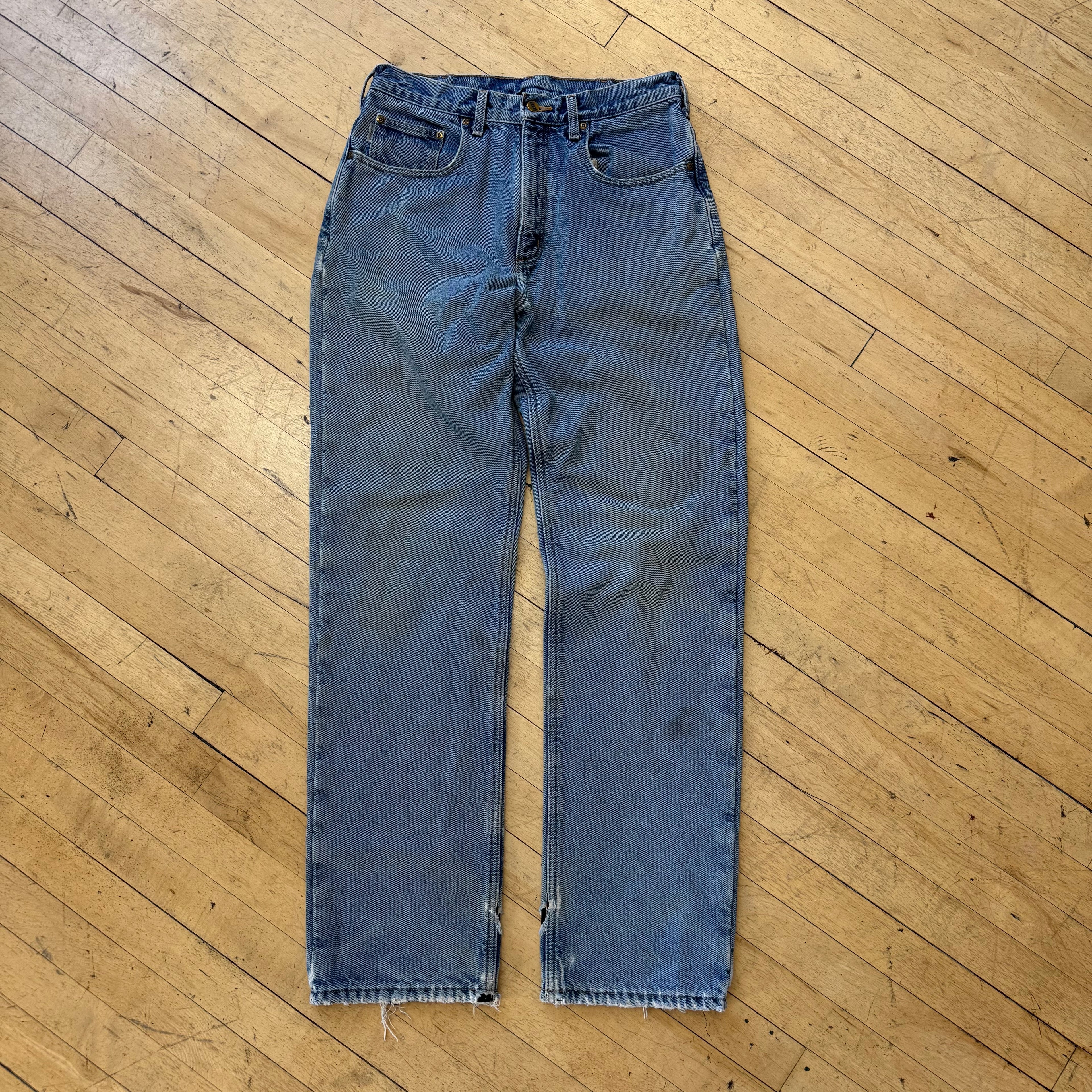 Vintage Blanket Lined Carhartt Denim Jeans Sz 32x34