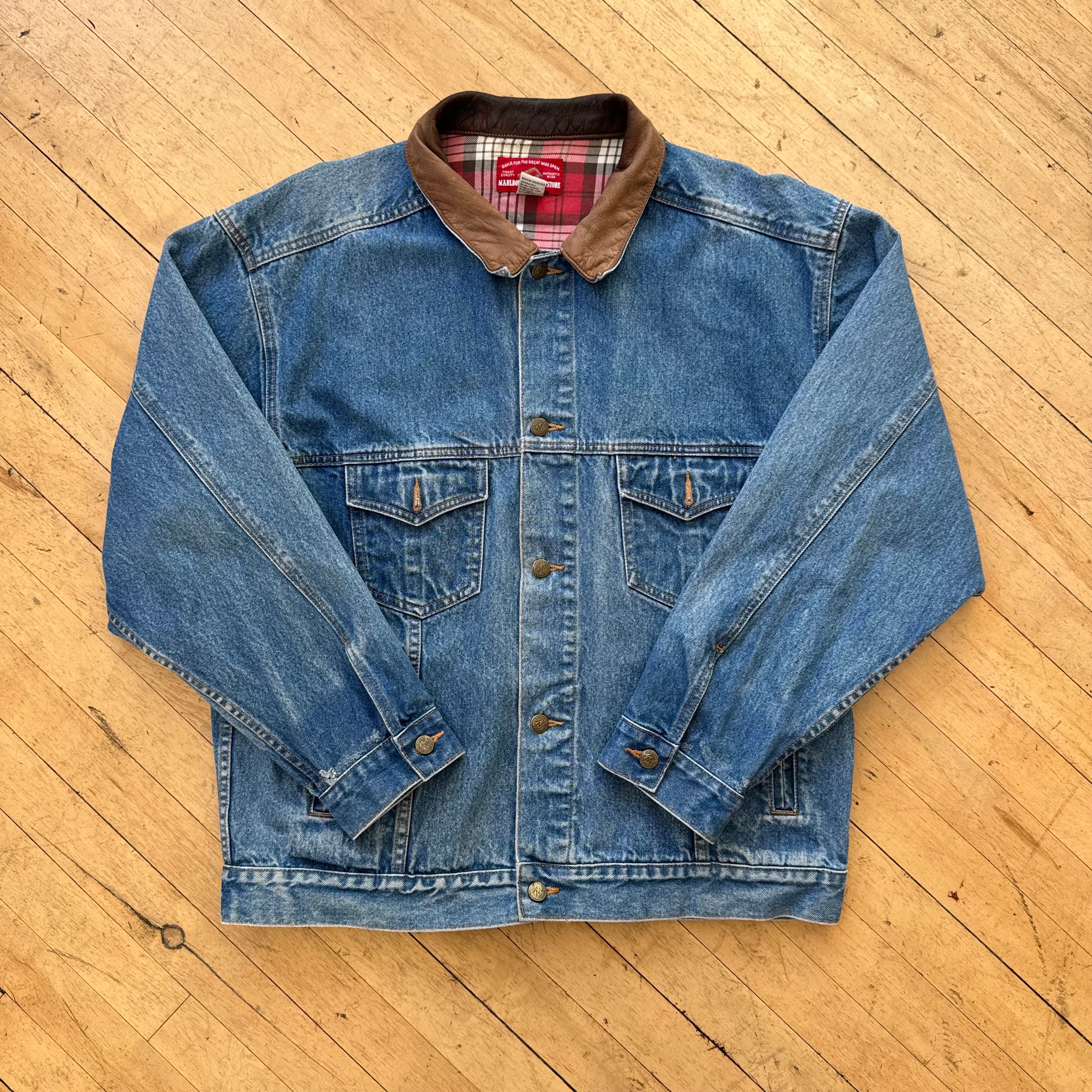 Vintage Marlboro Country Denim Jean Jacket Sz XL