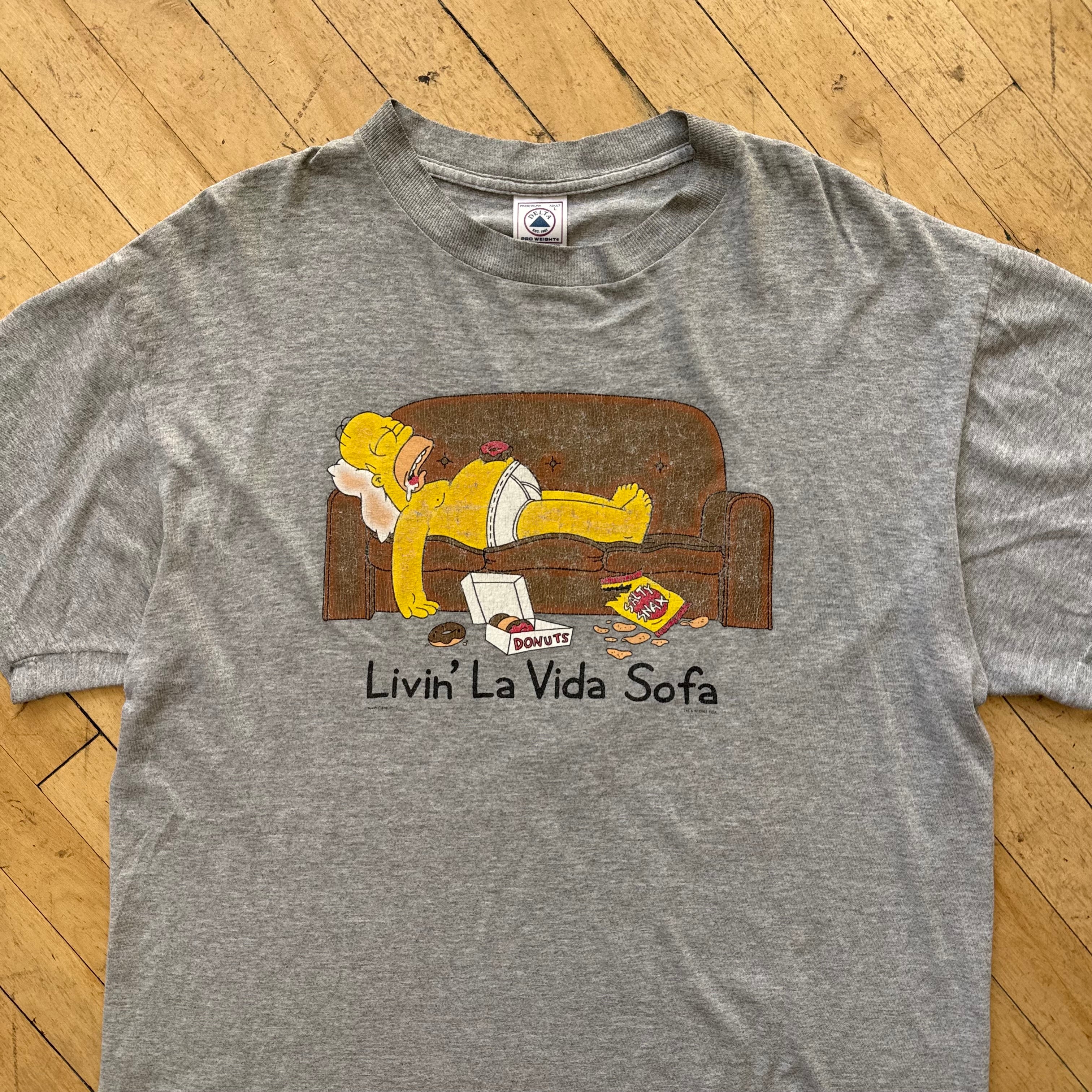 Vintage Simpsons Livin La Vida Sofa T-shirt Sz L