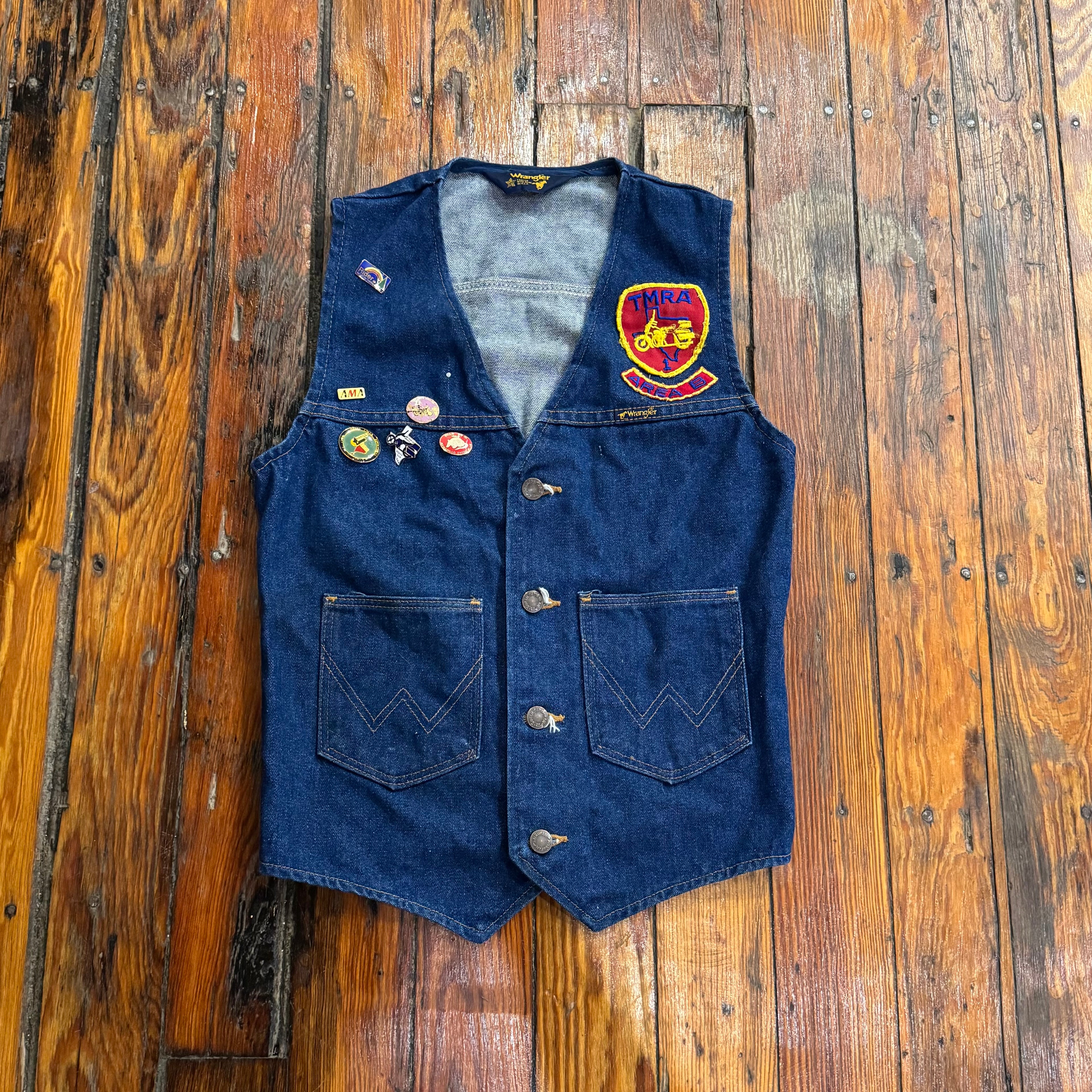 Vintage Wrangler Denim Jeans Vest Sz S