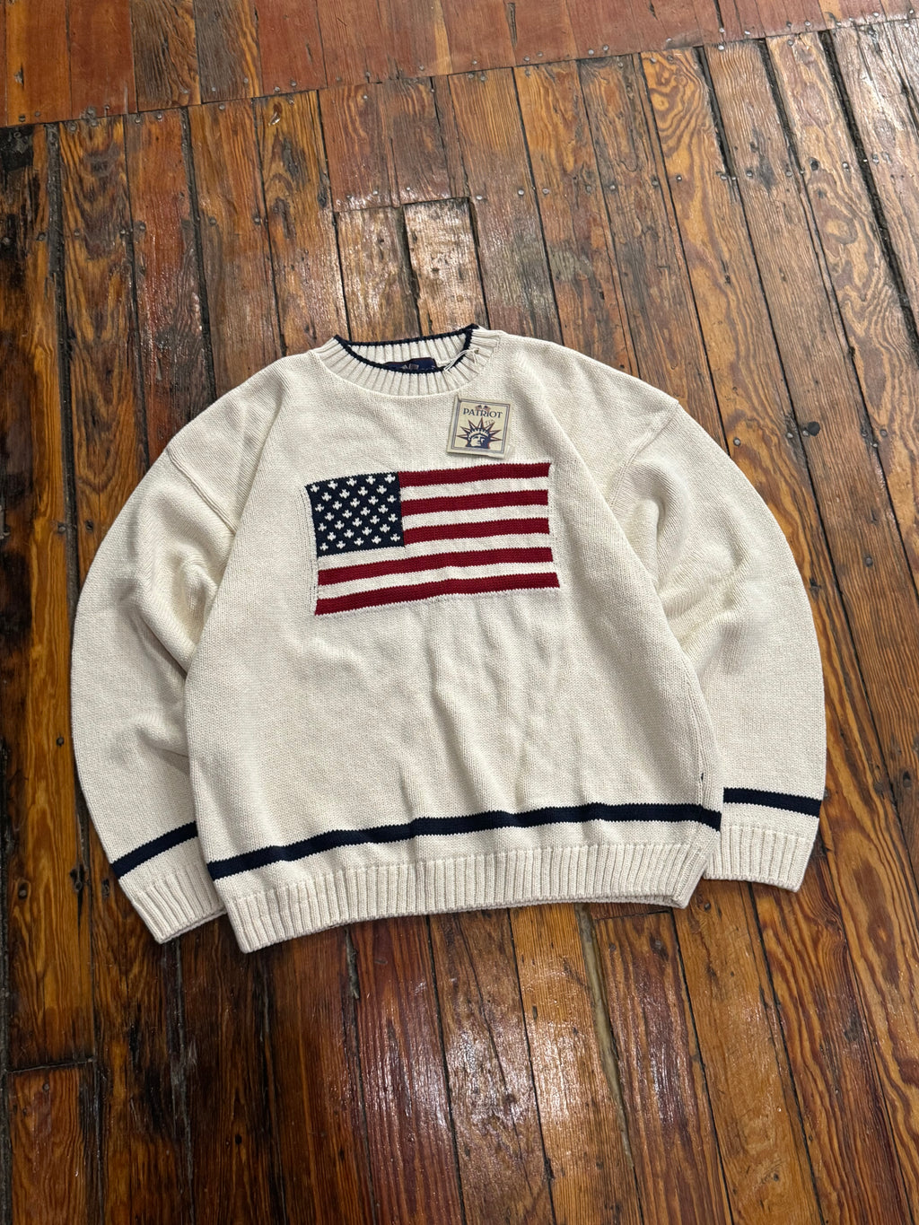 Vintage USA Flag Sweater Sz XL