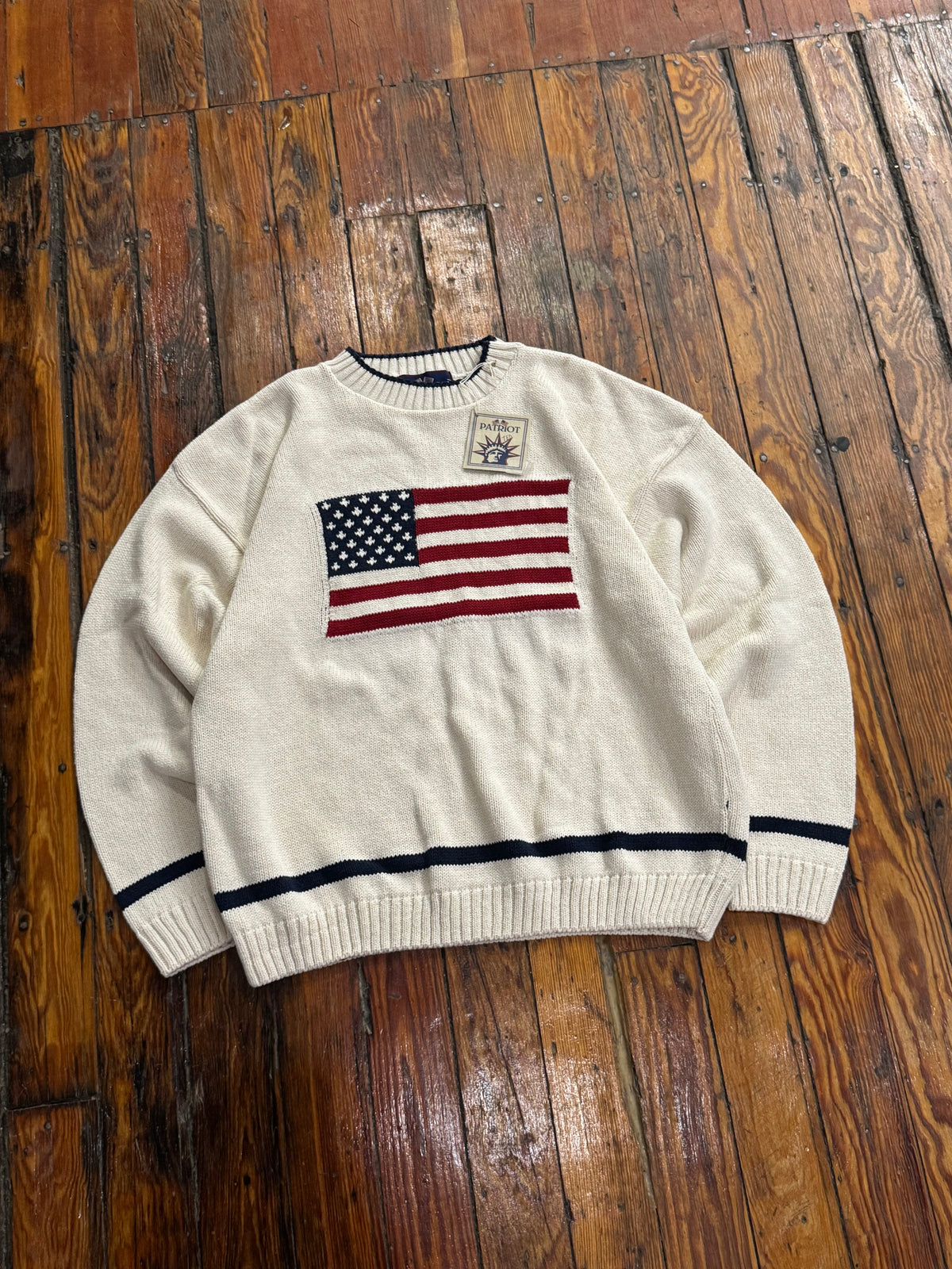 Vintage USA Flag Sweater Sz XL