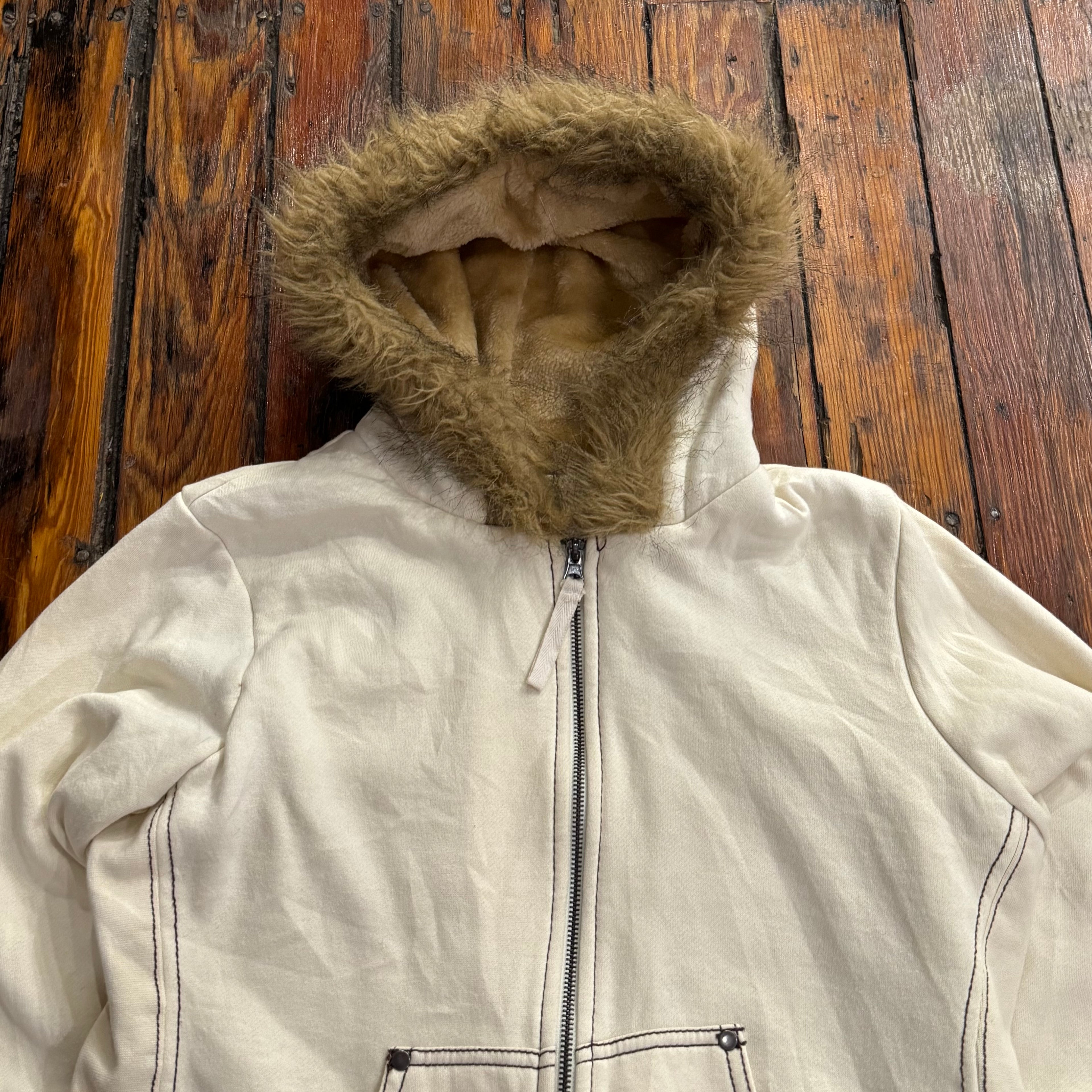 Vintage Maurices Fur Hoodie Jacket Sz XL
