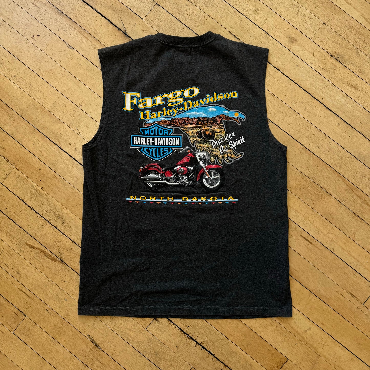 Vintage Fargo and Harley Davidson Tank Top T-shirt Sz L