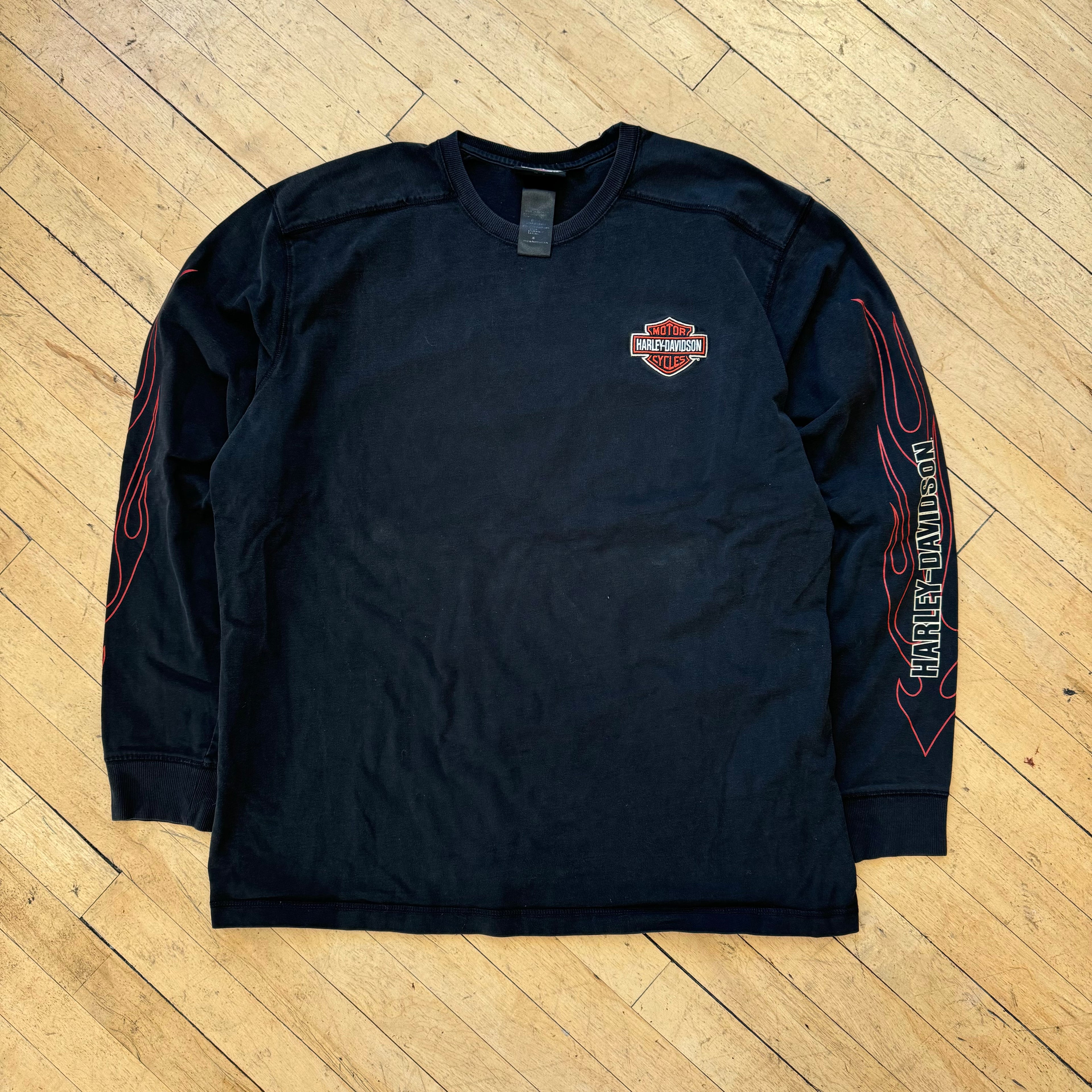 Vintage Harley Davidson Flame Long Sleeve T-shirt Sz XXL