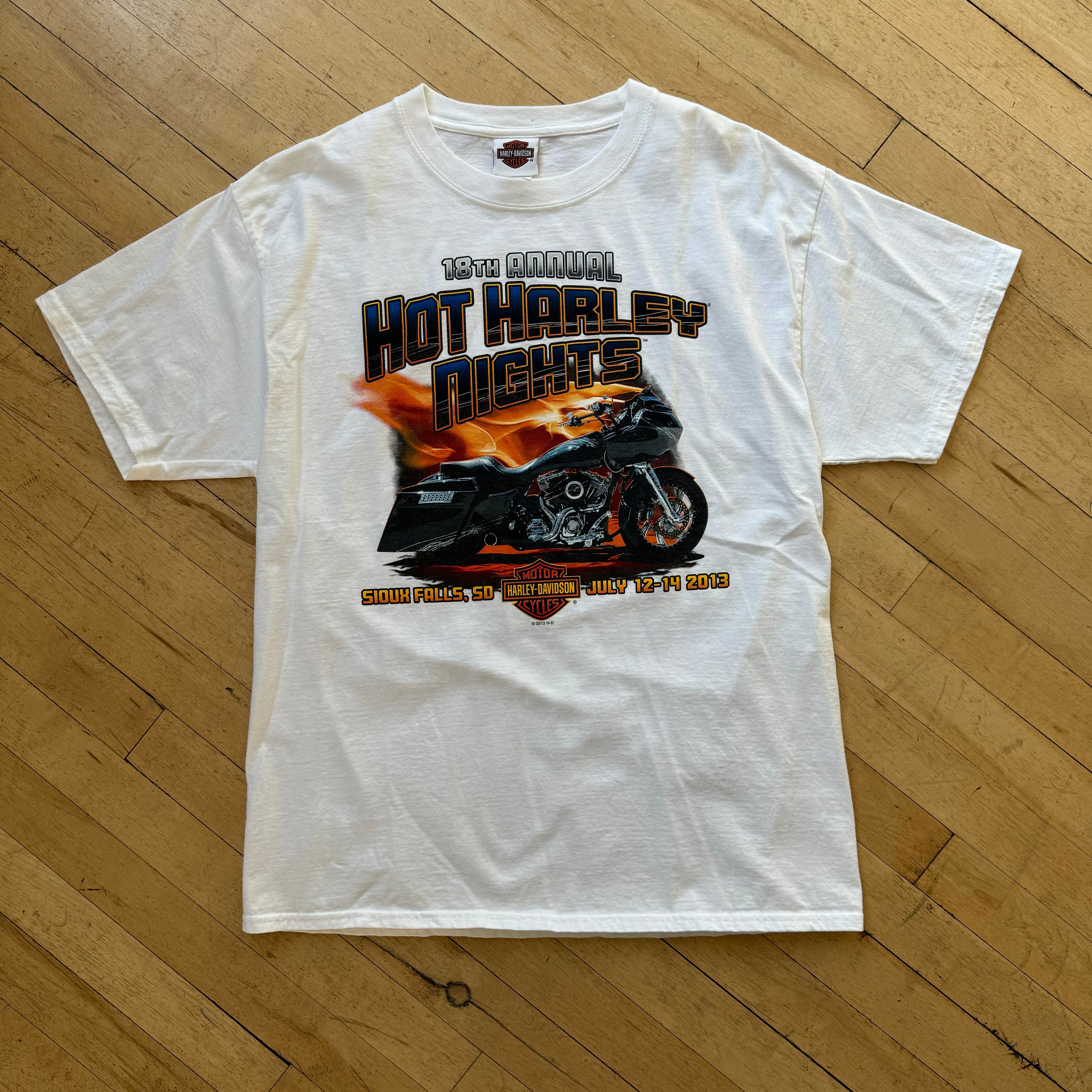 Y2K Hot Harley Nights Sioux Falls T-shirt Sz M