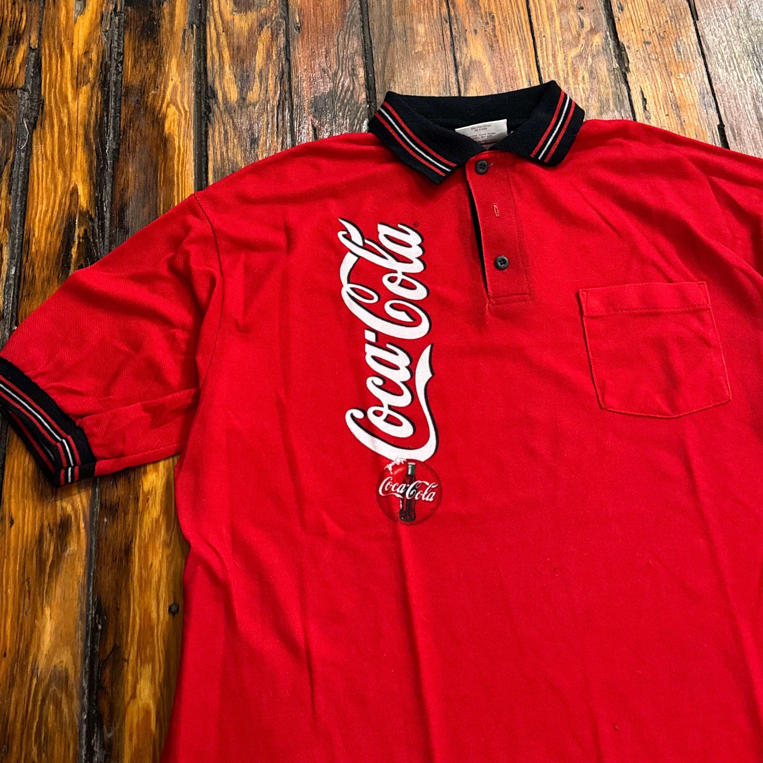 Vintage CocaCola Polo T-shirt Sz XL