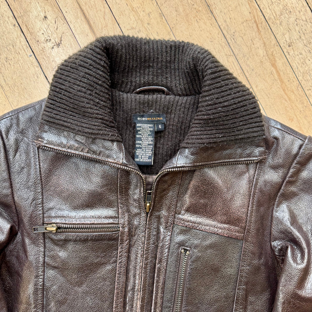 Y2K BCBG Leather Jacket Sz S
