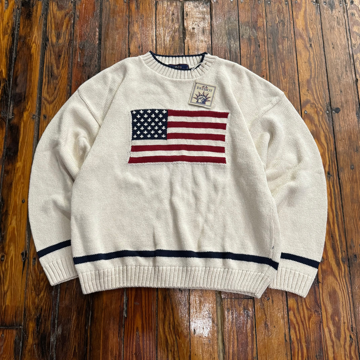 Vintage USA Flag Sweater Sz XL