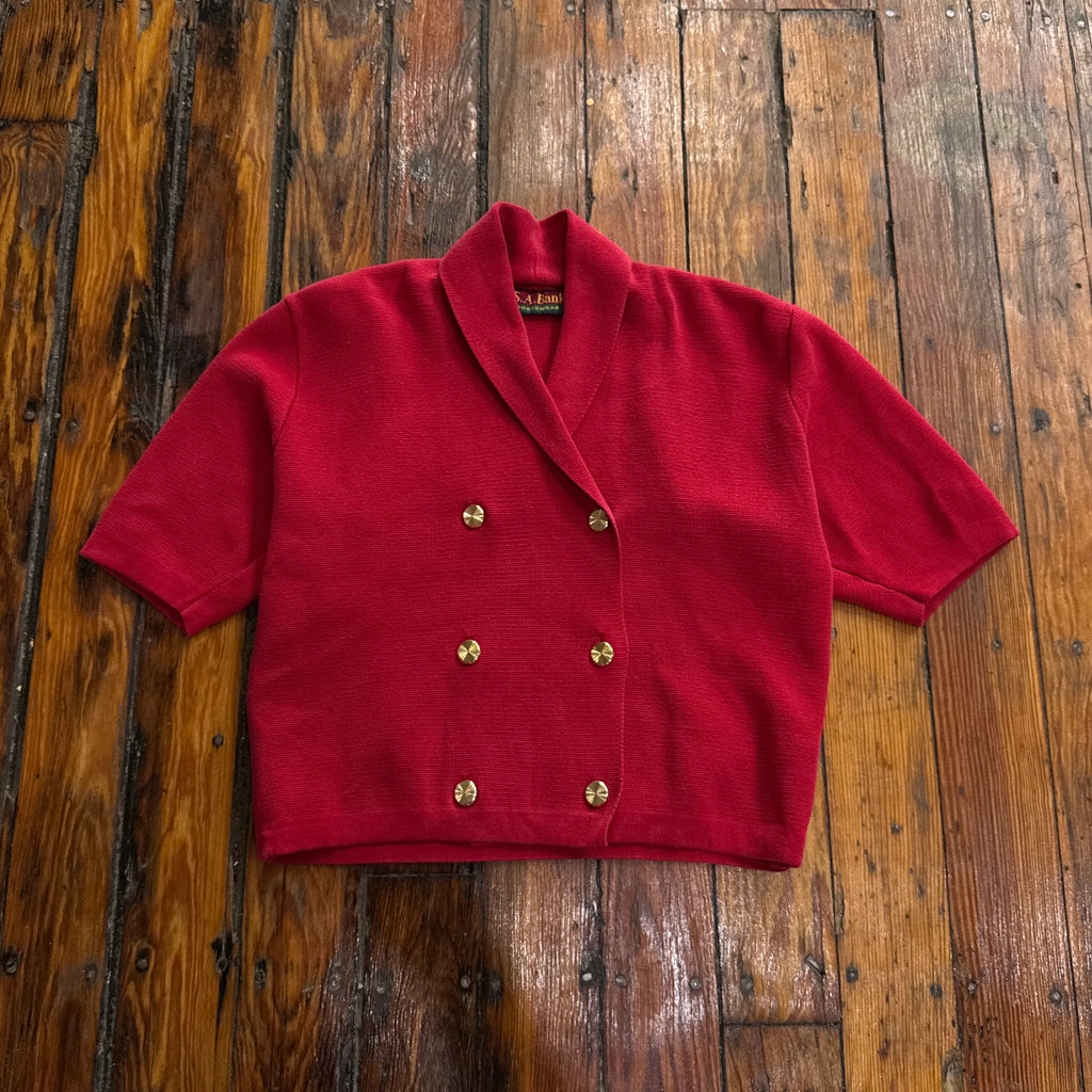 Vintage JSA Bank Short Sleeve Sweater Top Sz S