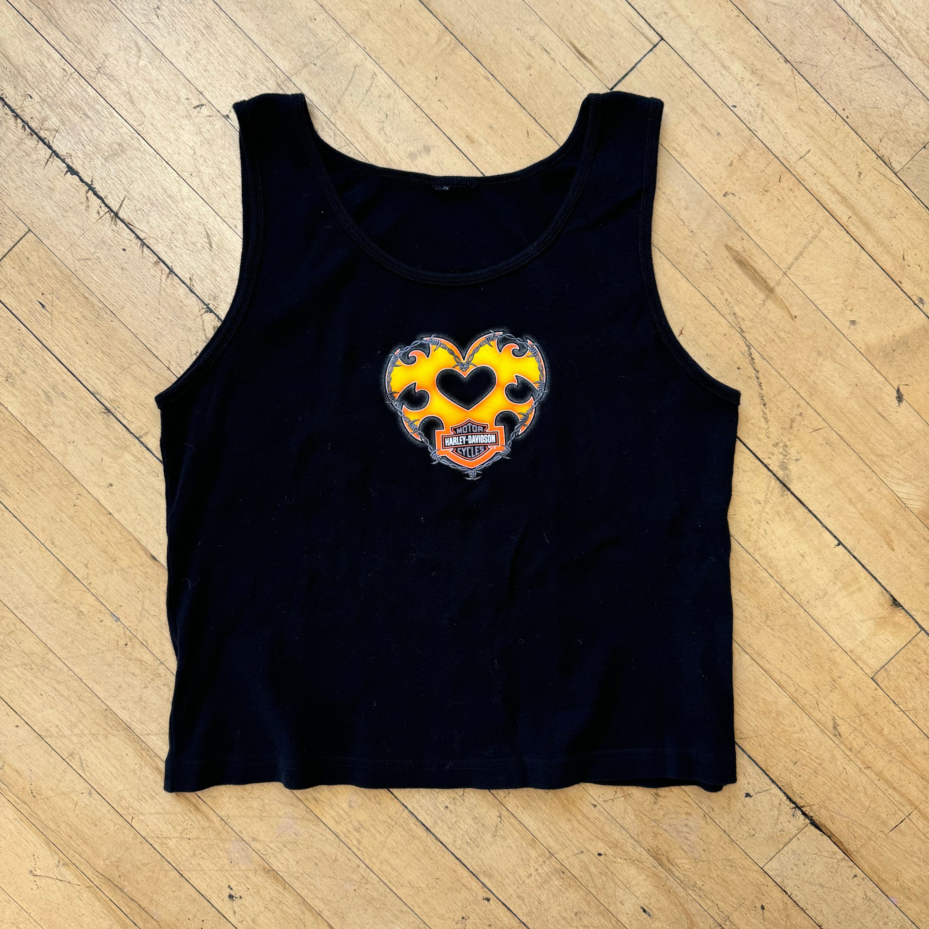 Vintage Harley Davidson Women’s heart Tank-top Sz L