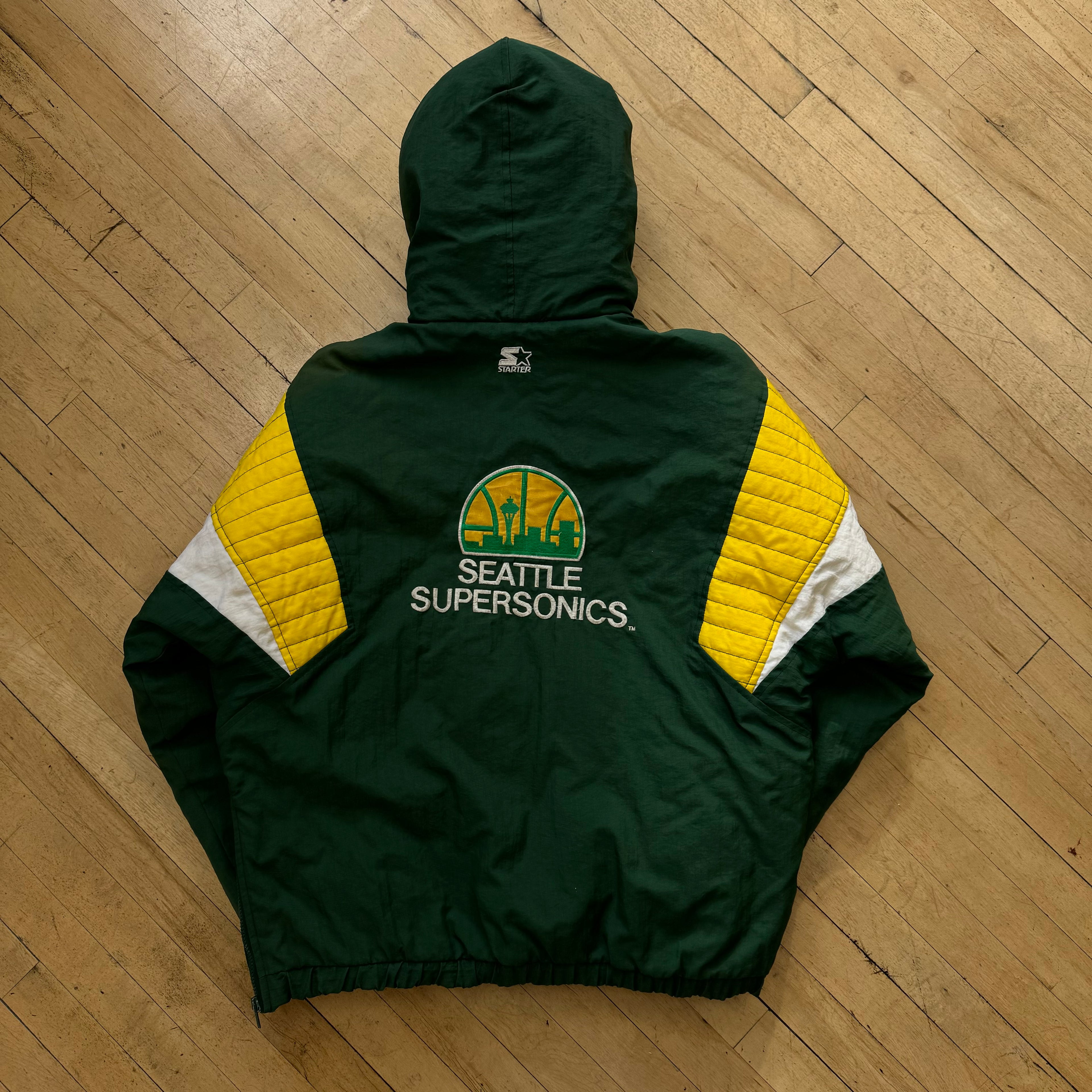 Vintage Starter NBA Seatlle SuperSonics Puffer Jacket Sz L