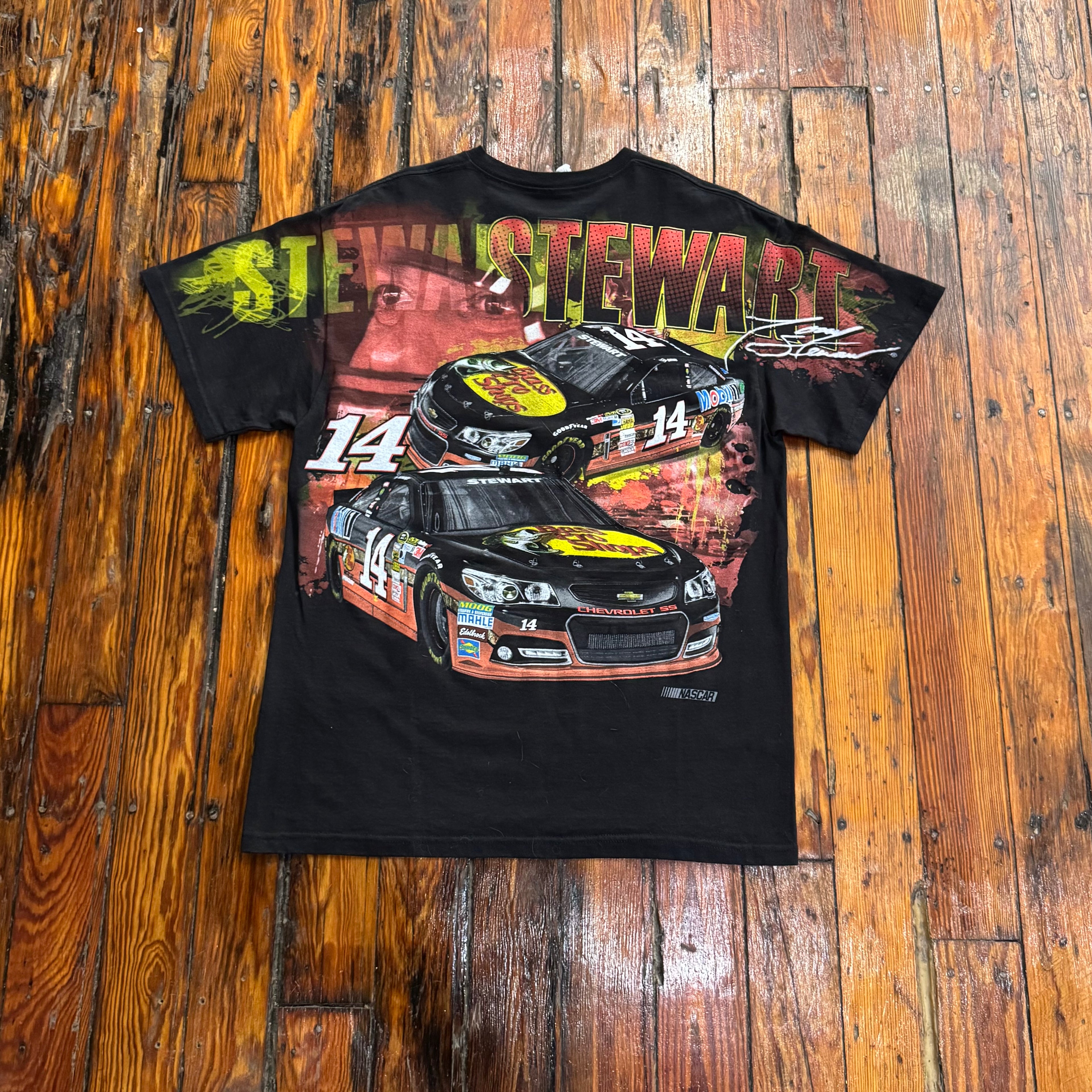 Y2K NASCAR AOP Stewart T-shirt Sz L