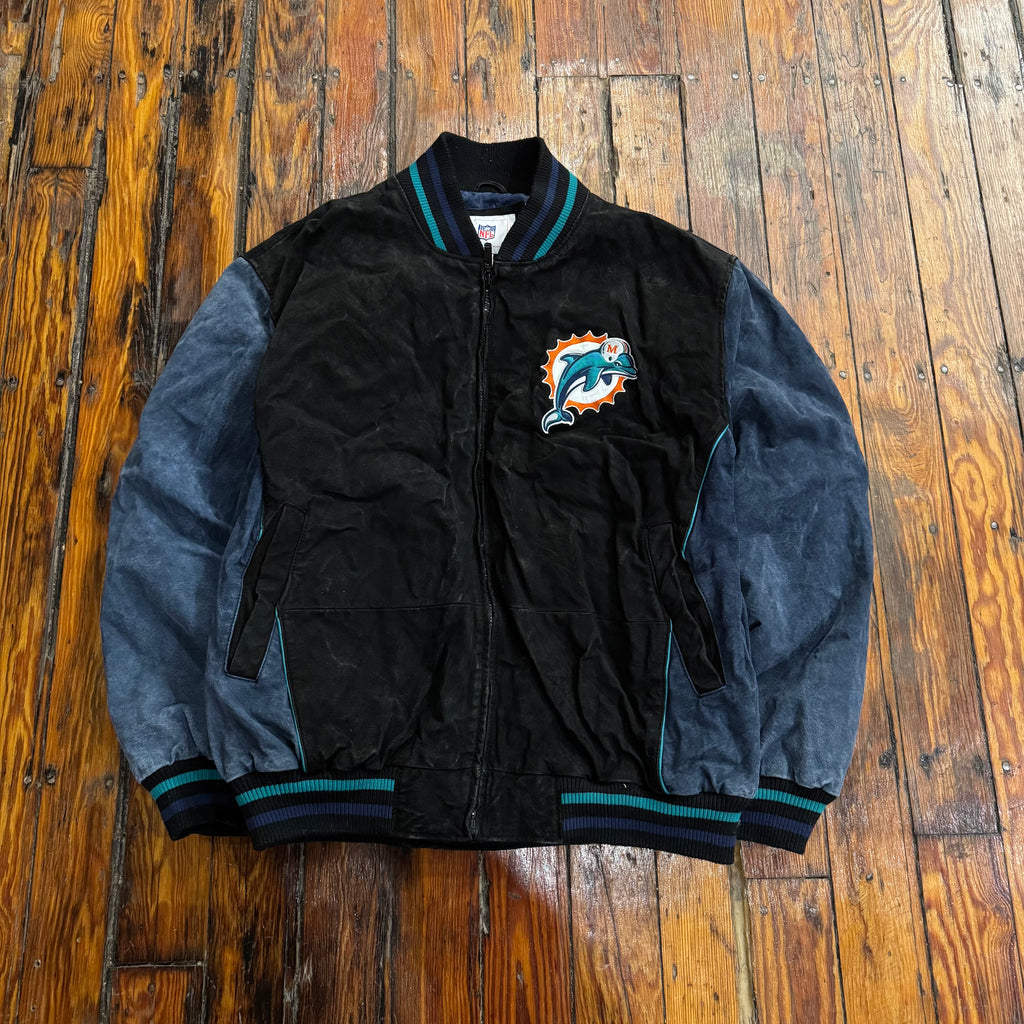 Vintage Miami Dolphins Suede Jacket Sz XL