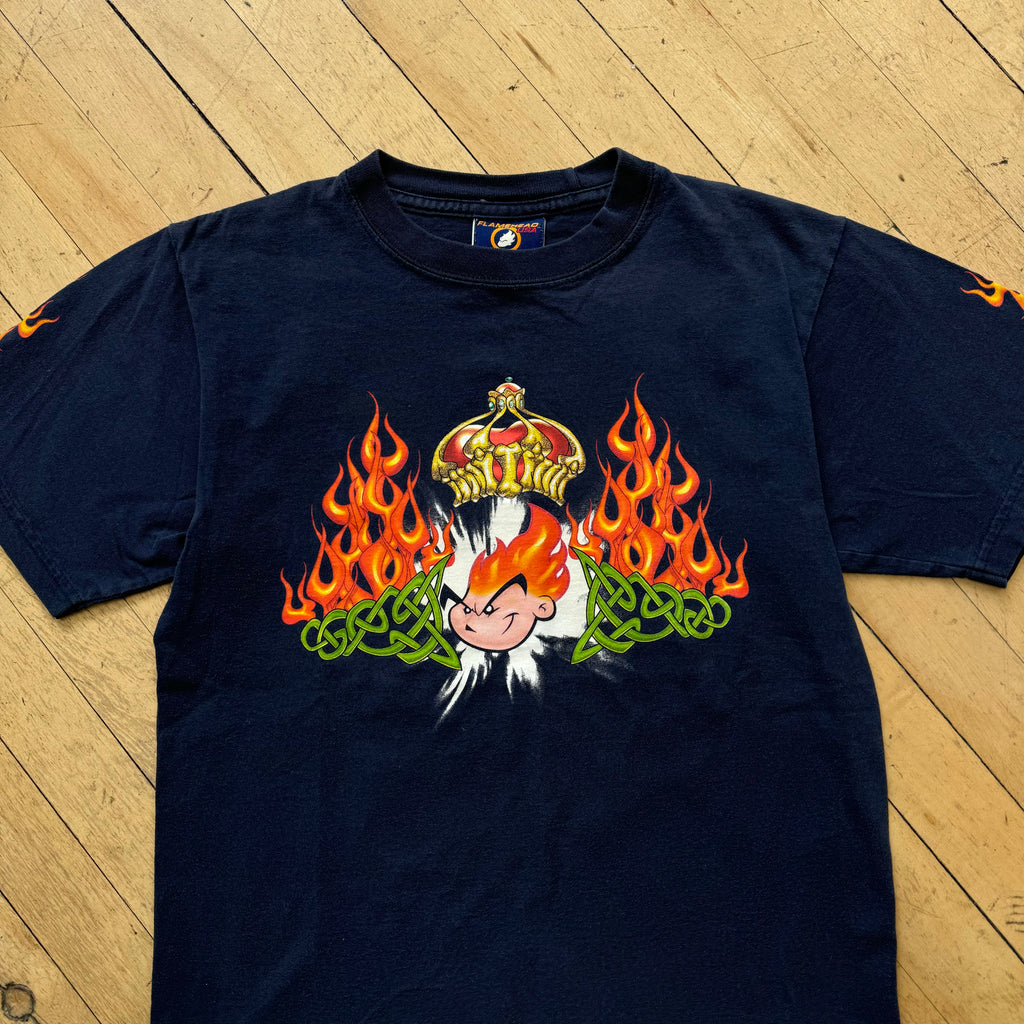 Vintage Y2K Jnco Flamehead T-shirt Sz S (YTH L)