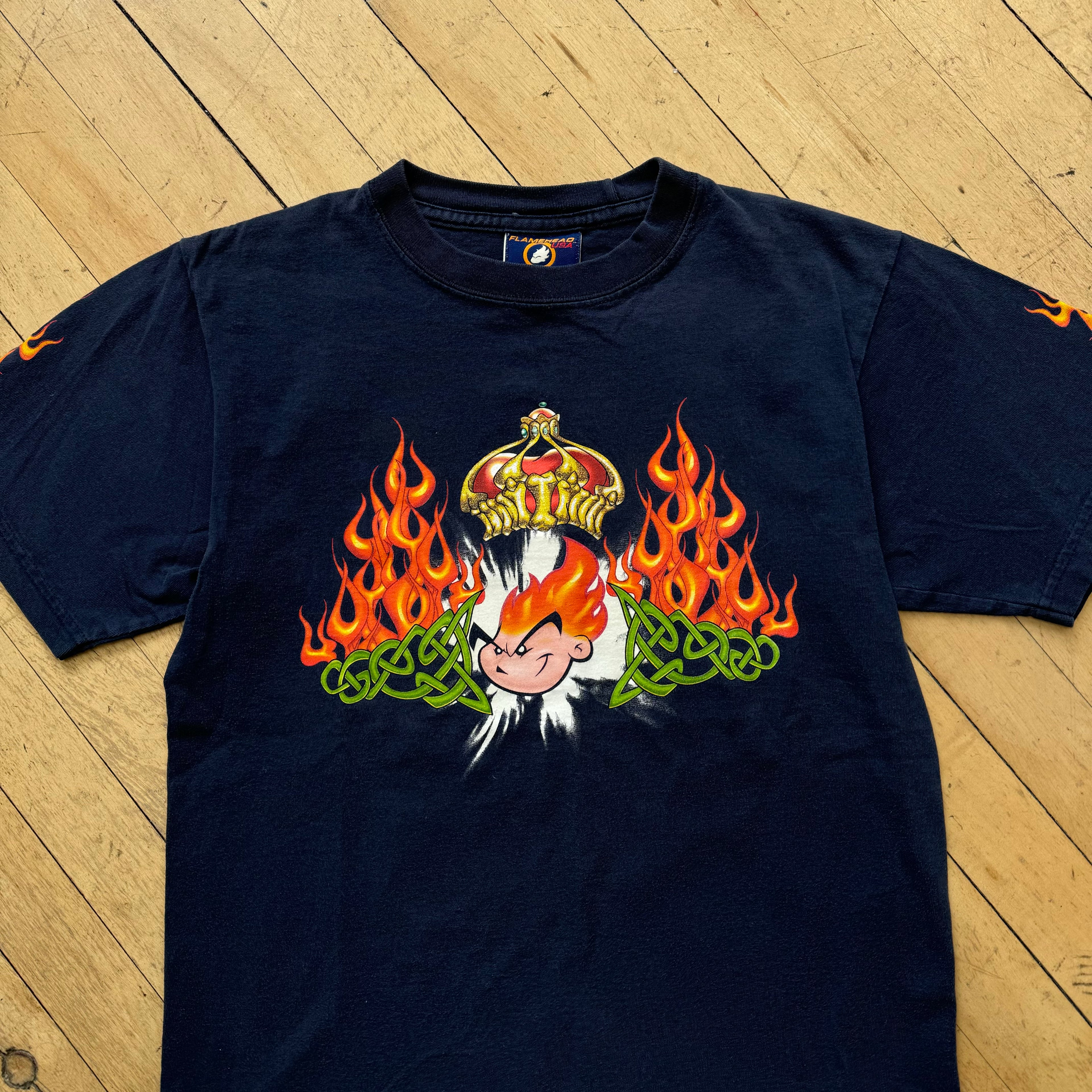Vintage Y2K Jnco Flamehead T-shirt Sz S (YTH L)