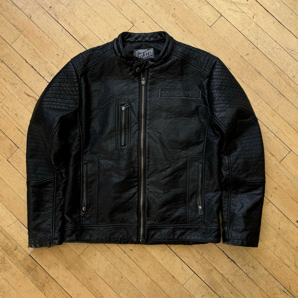 Y2K Affliction Leather Jacket Sz L