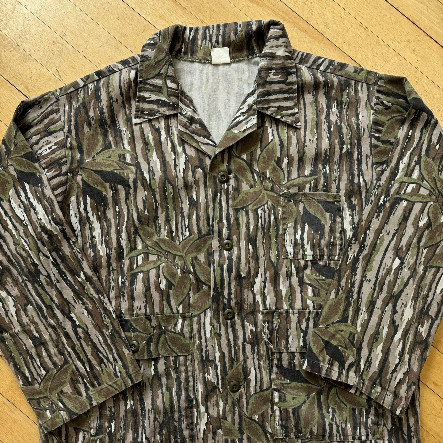 Vintage Jungle Camo Button Up L/S T-shirt Sz L