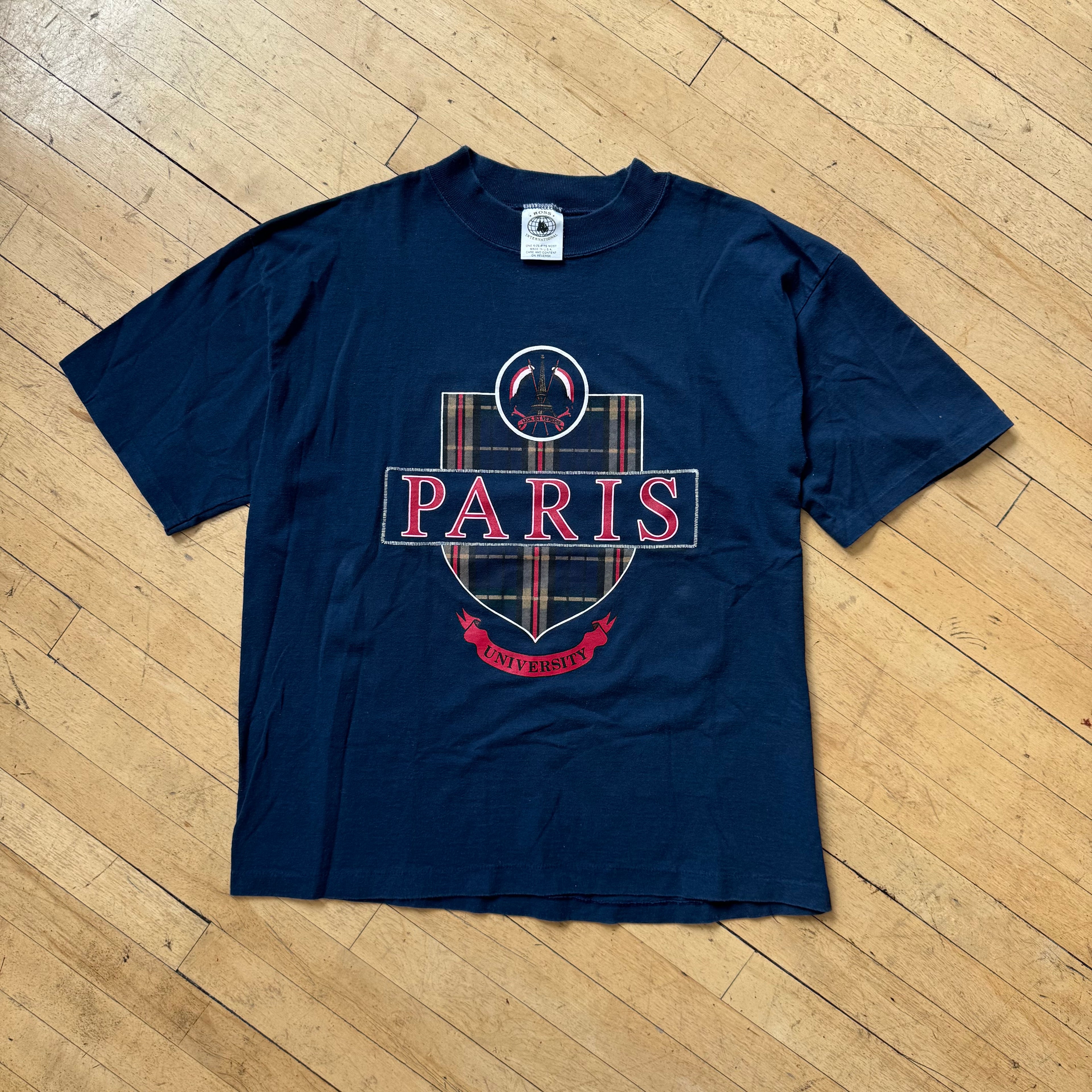 Vintage Paris University T-Shirt Sz XL