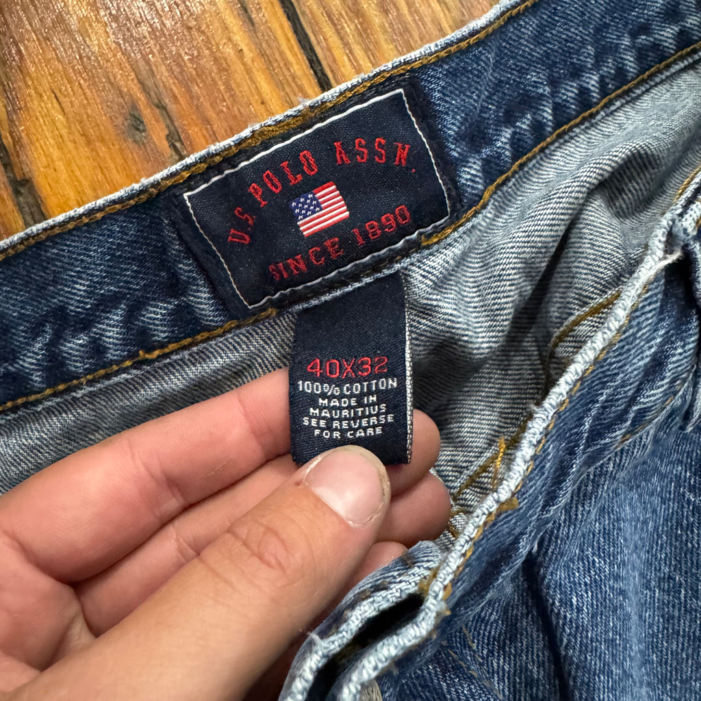 Vintage US Polo Assn Embroidered Denim Jeans Sz 40x32