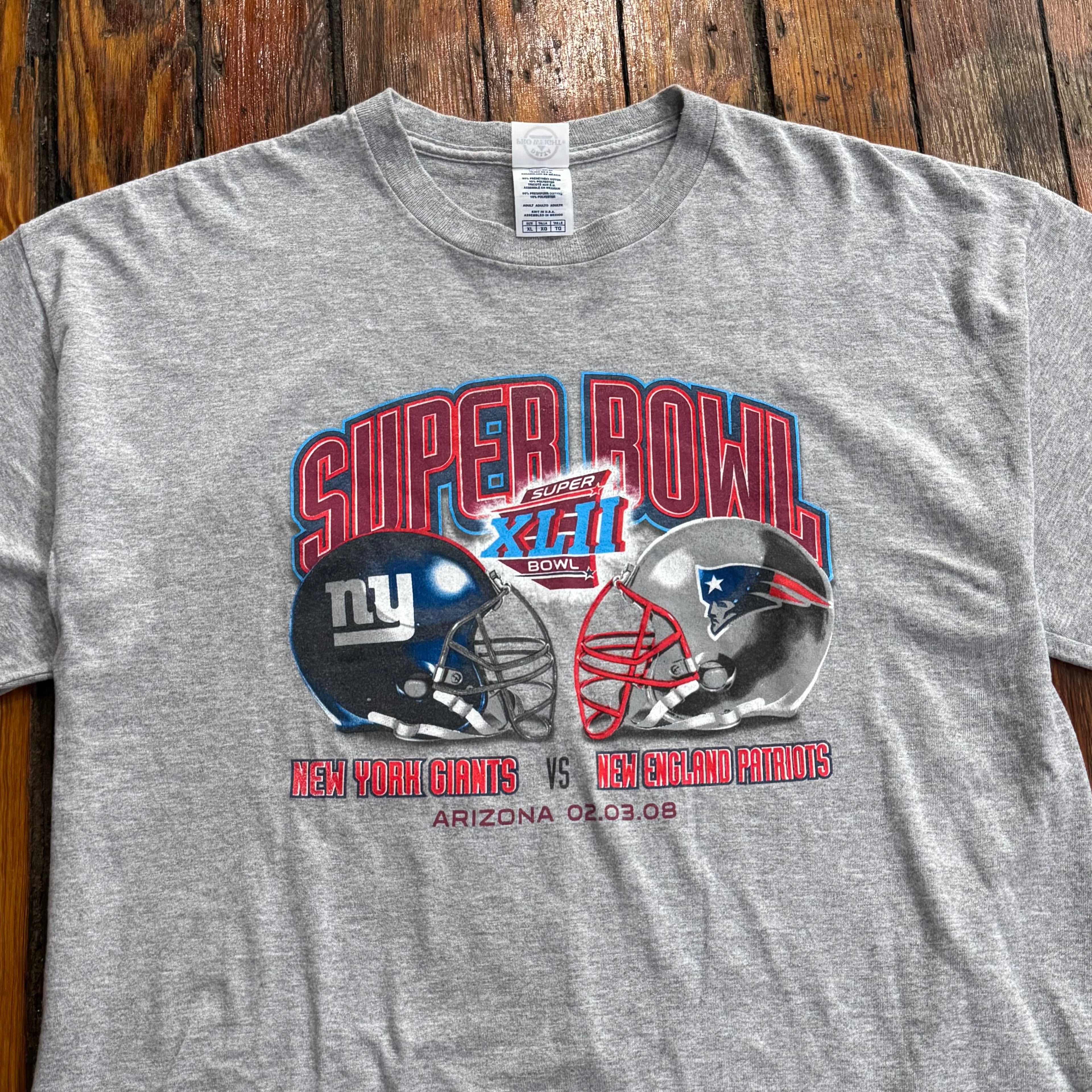Y2K Super Bowl Giants Vs. Patriots T-Shirt Sz XL