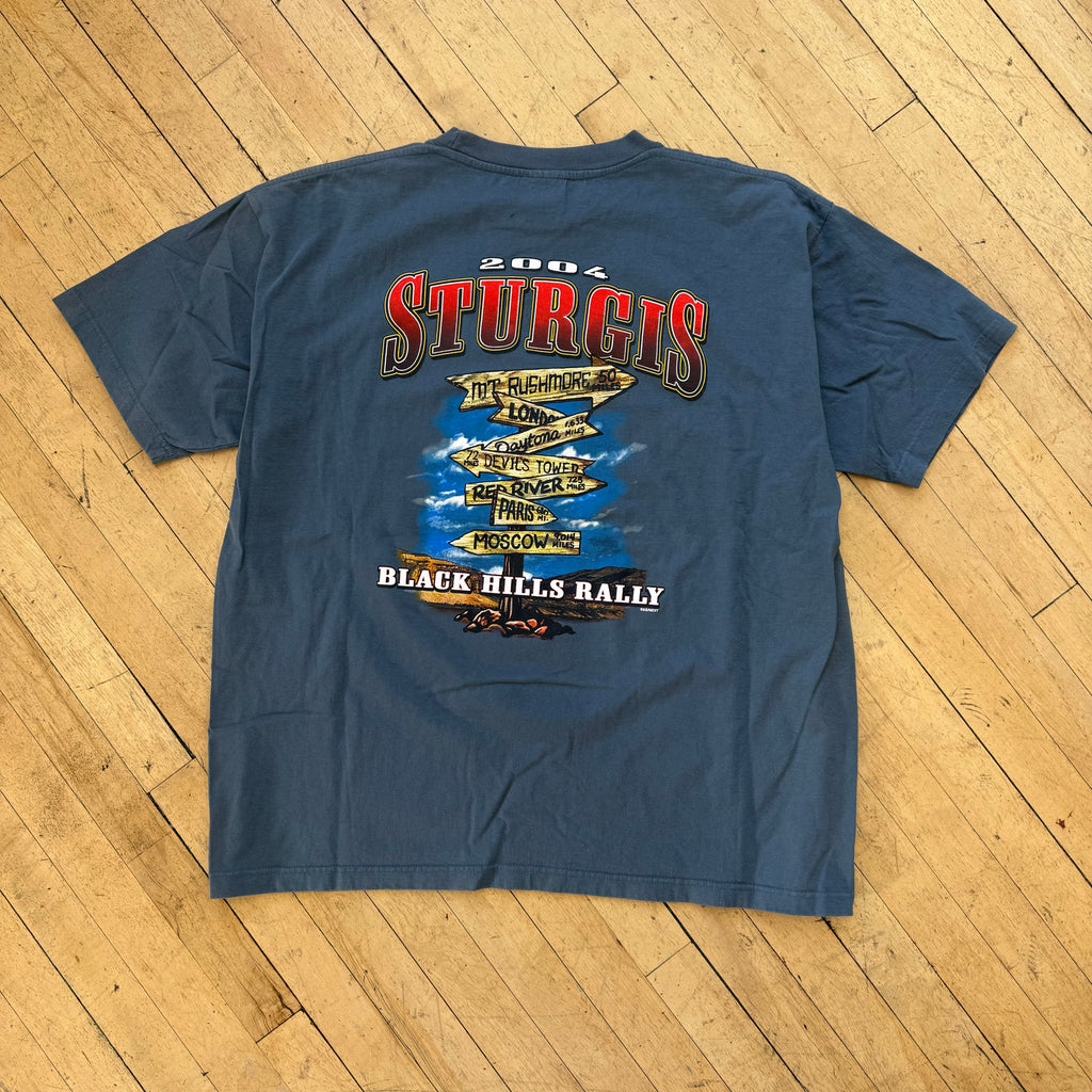 Vintage Sturgis Black Hills Rally Camo Fire T-shirt Sz XXL