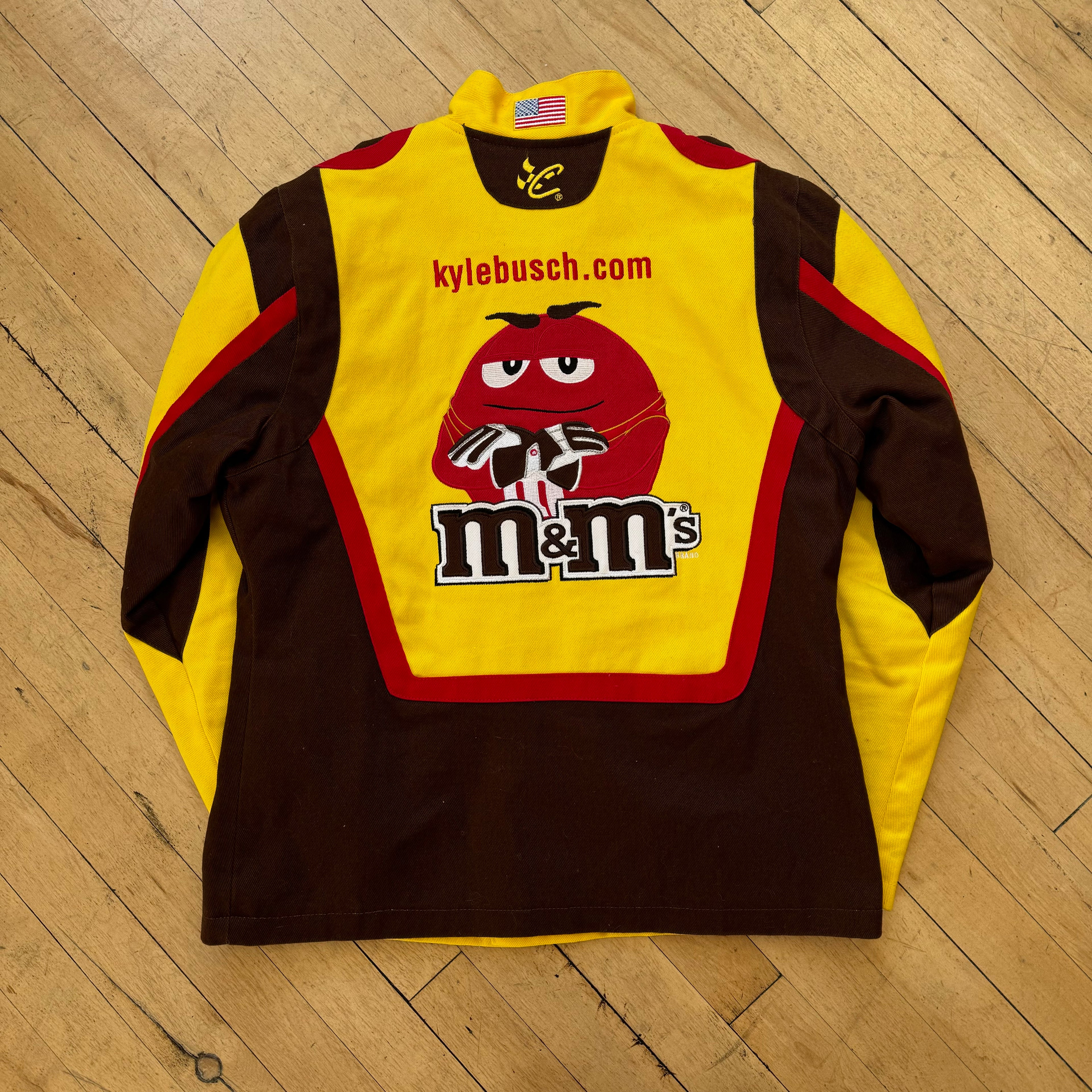 Vintage Kyle Busch M & M Nascar Patch Jacket Sz S