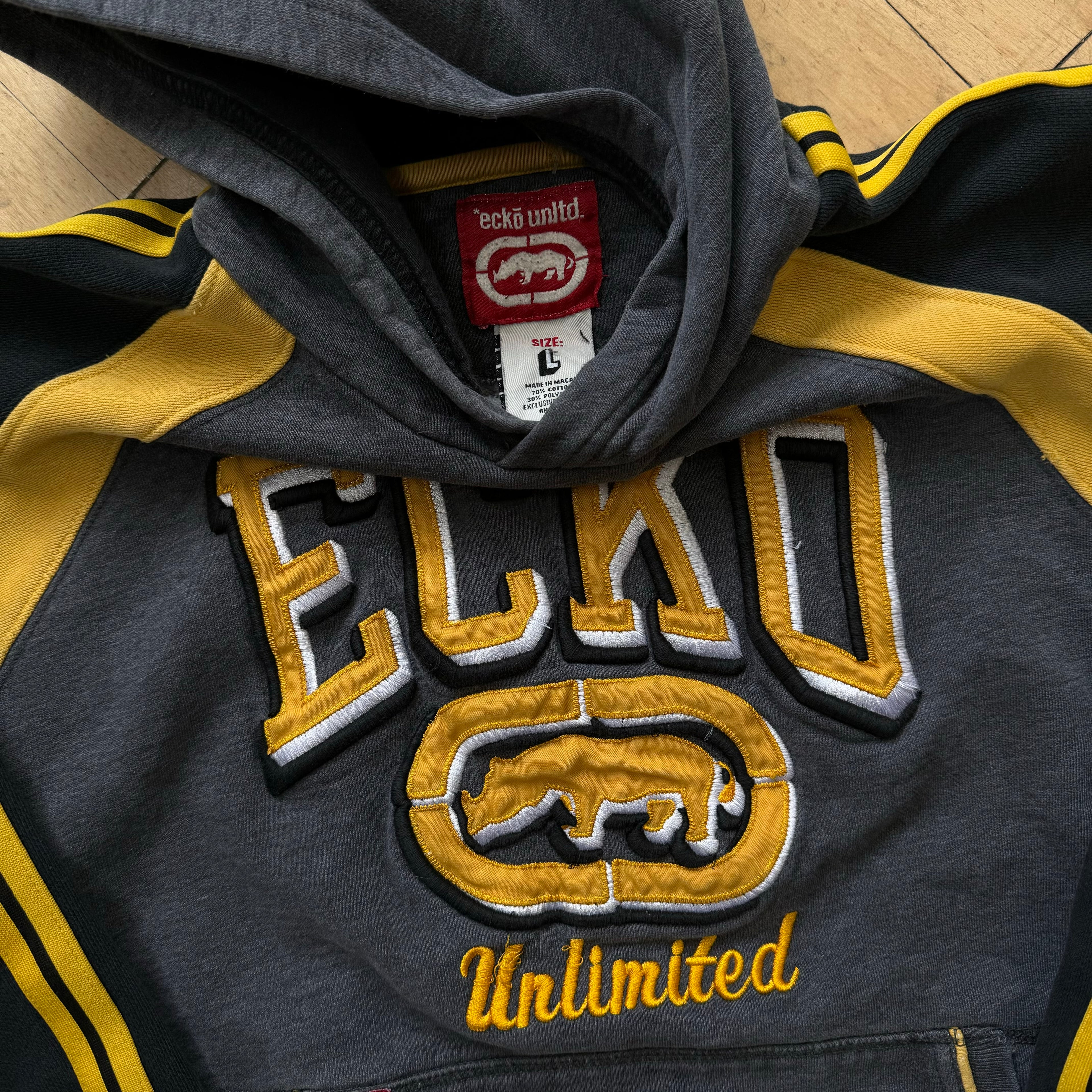 Y2K Ecko Patch Hoodie Sz S