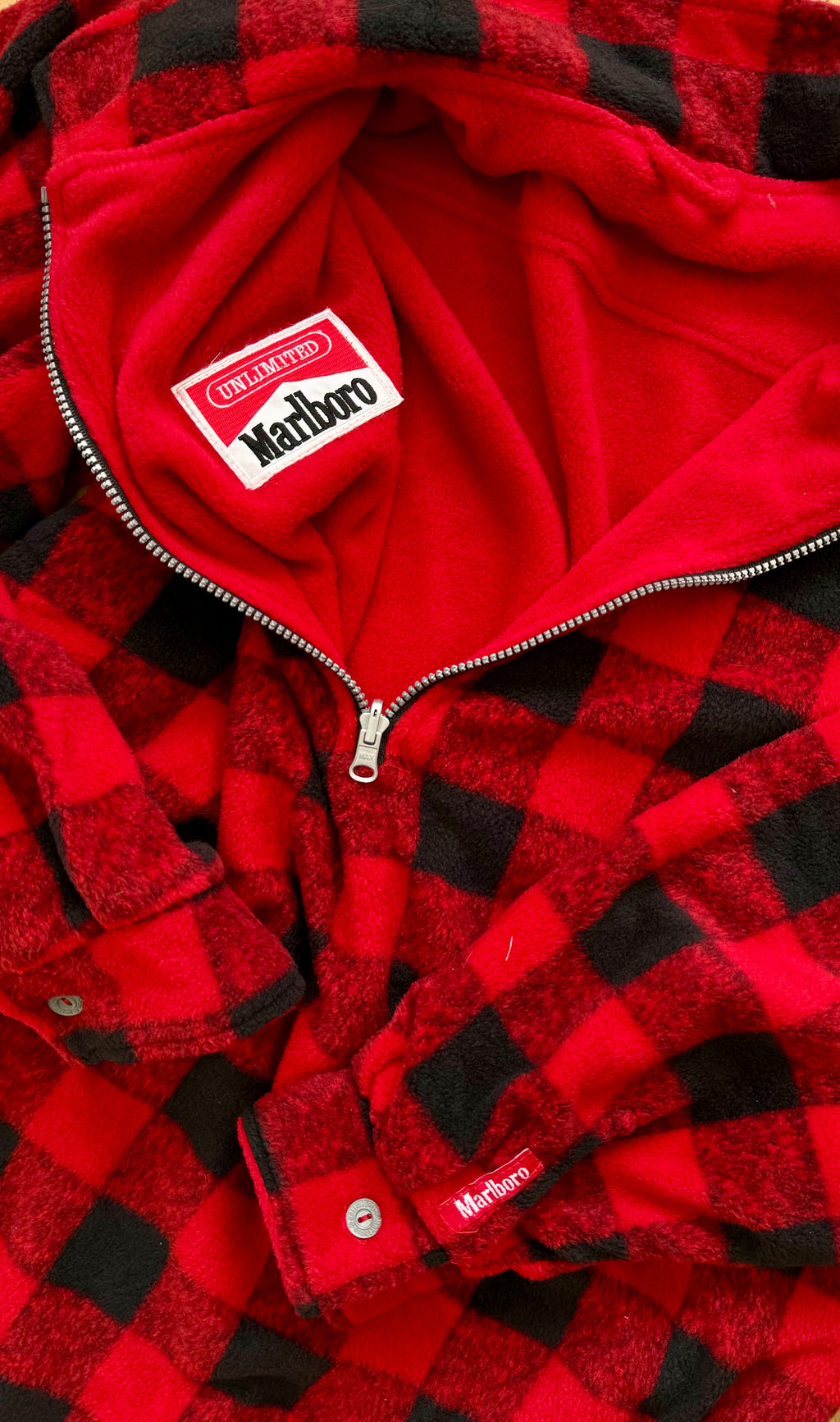 Vintage Reversible Marlboro Fleece Jacket Sz XL