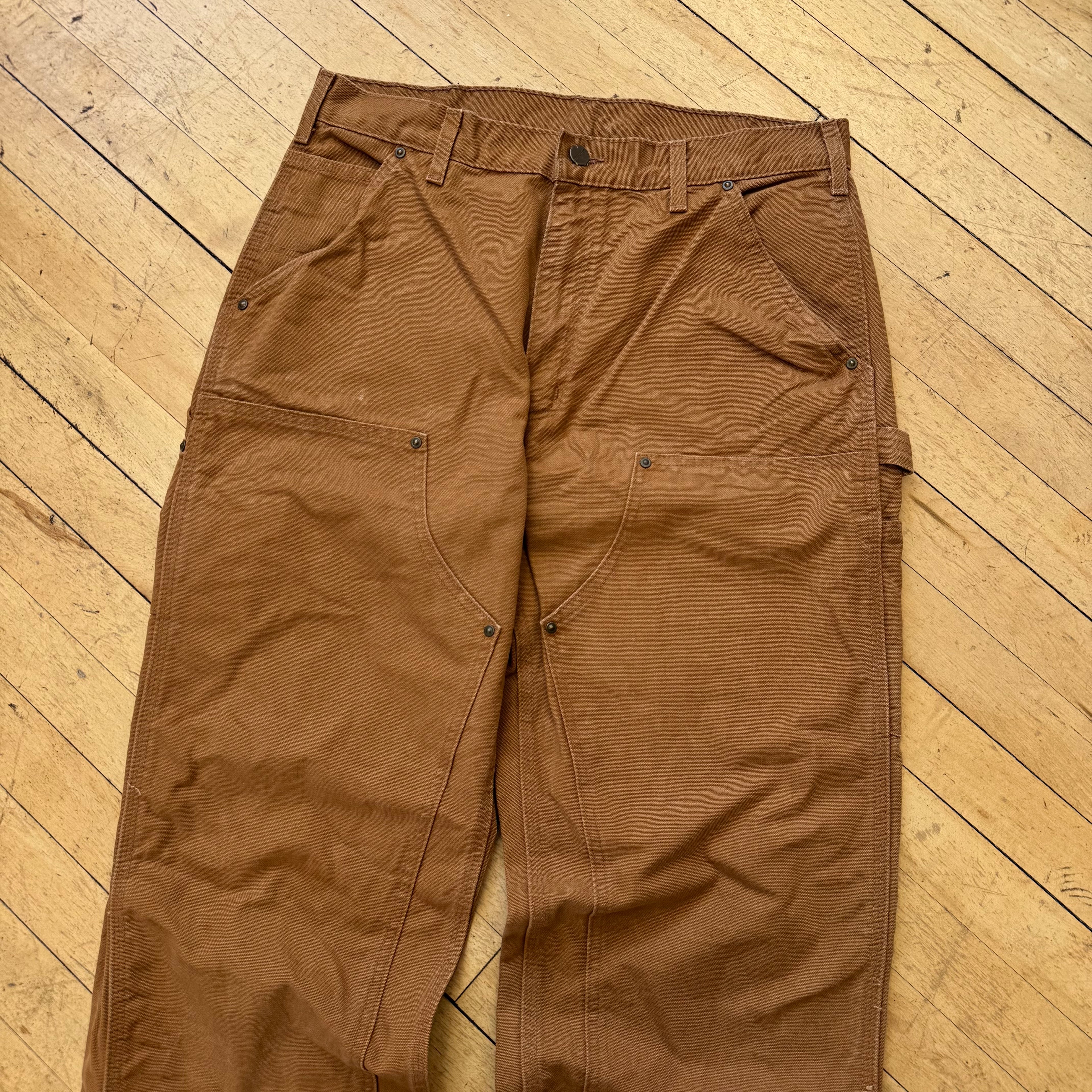 2000s Carhartt Double Kneed Khaki Denim Jeans Sz 34x34