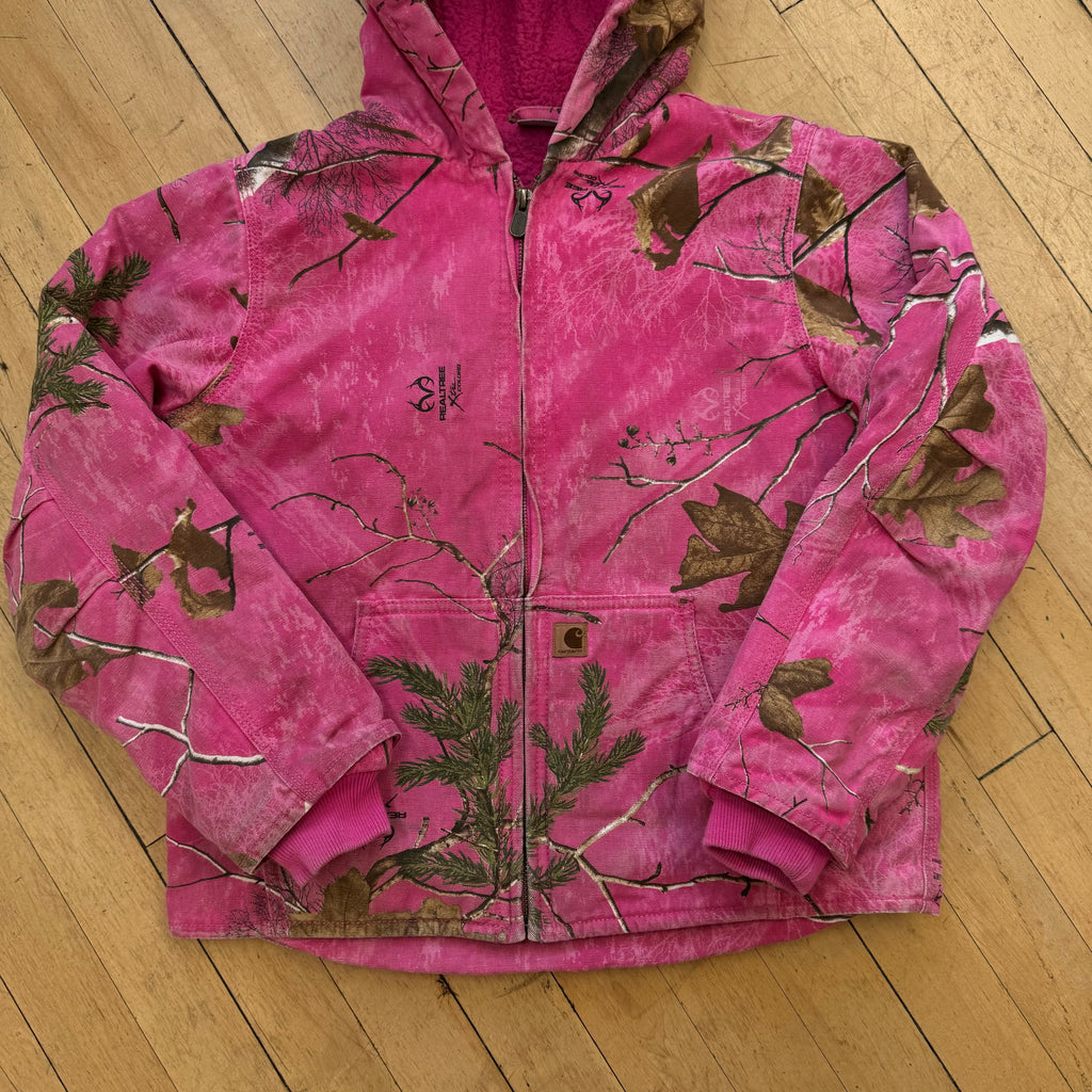 Carhartt X RealTree Pink Camo Jacket Sz YTH M (10-12)