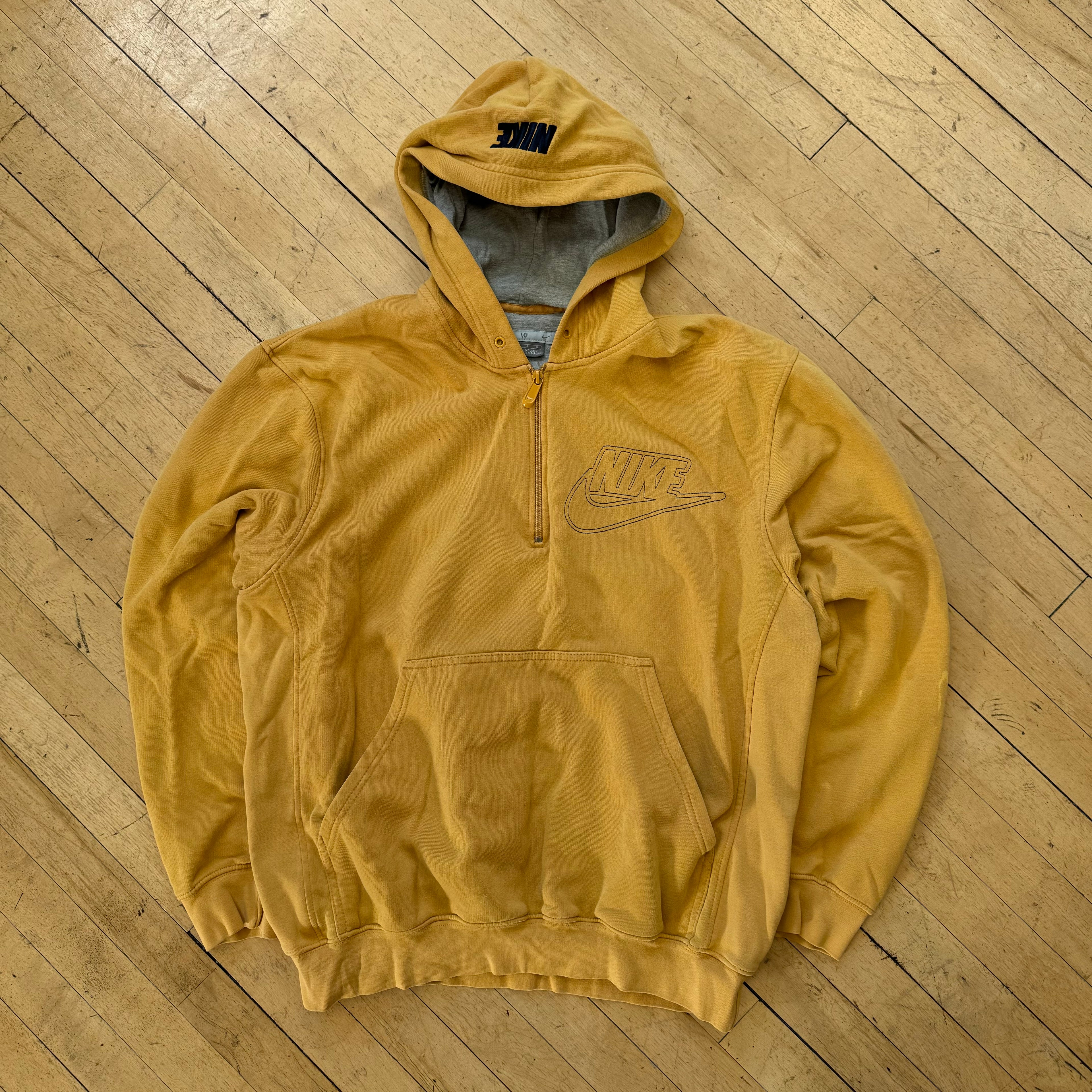 Vintage Yellow Nike Quarter Zip Pull over Jacket Sz L