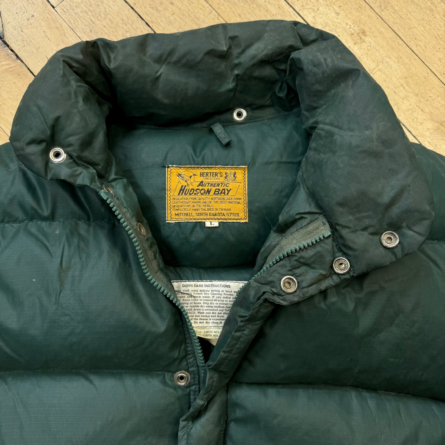 Vintage Hudson Bay Goose Down Puffer Coat Sz L