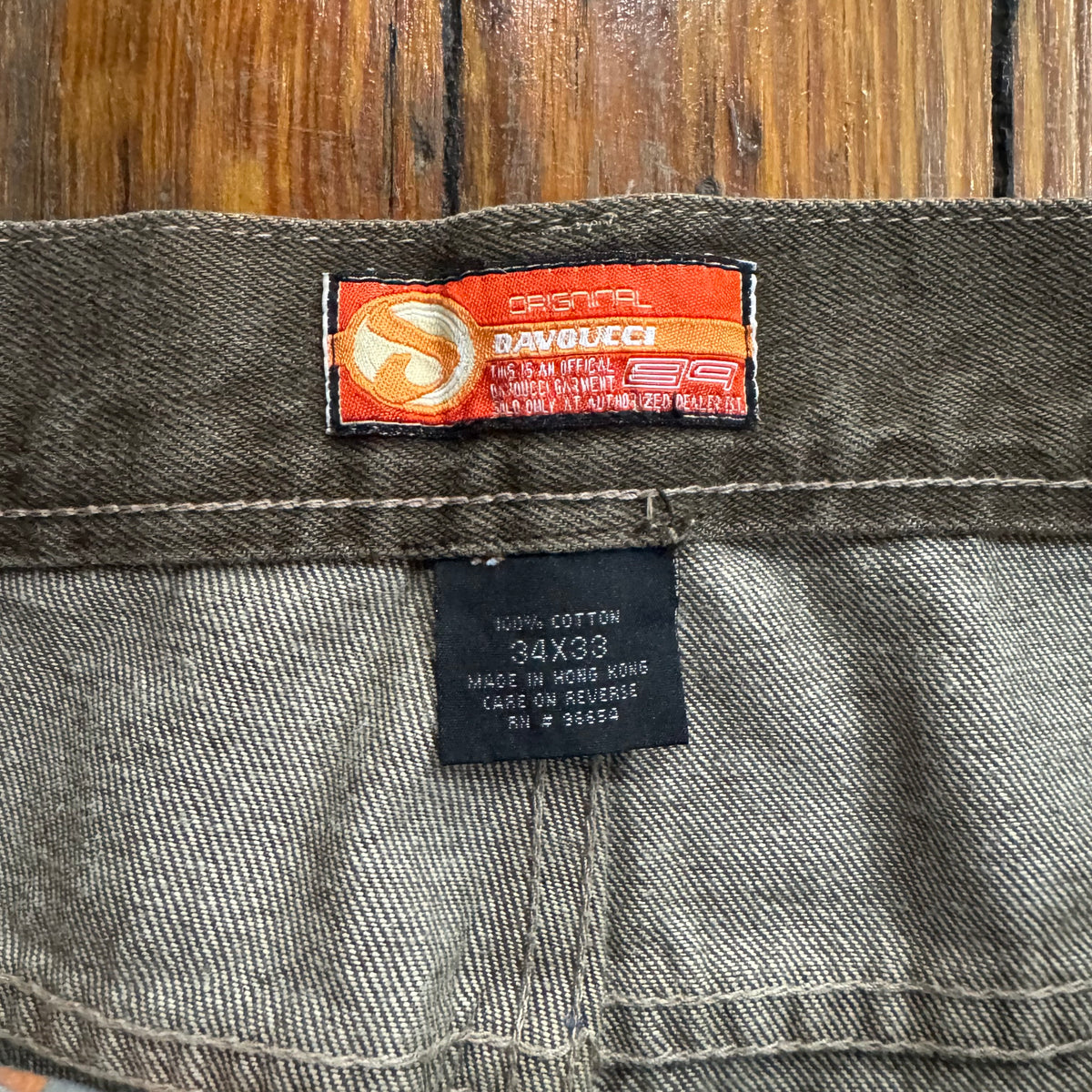 Y2K Davoucci Denim Patch Work Jeans Sz 34x33