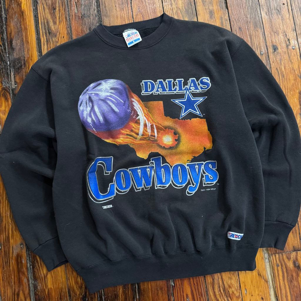Vintage Dallas Cowboys Flame Trench Crewneck Sz L