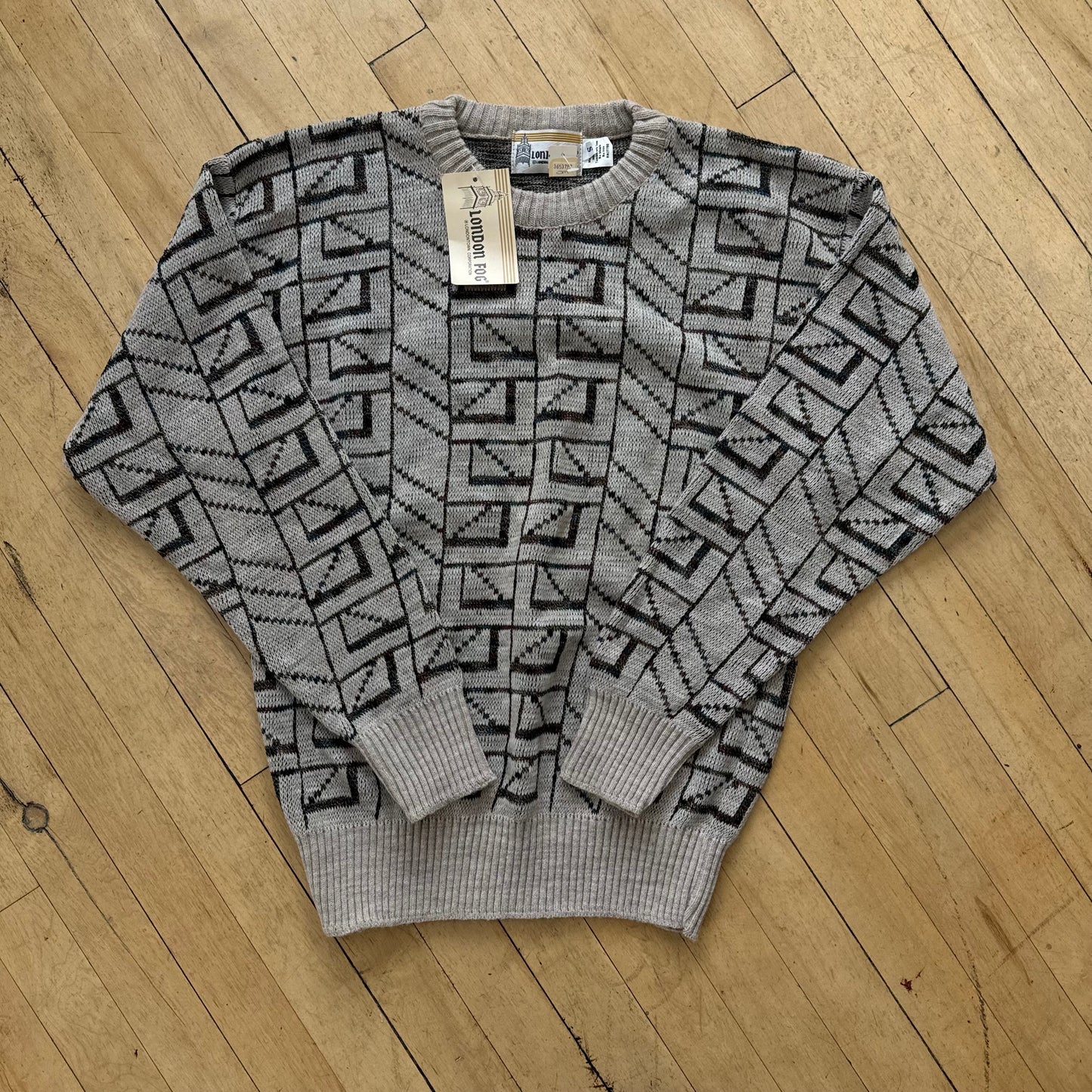 Vintage London Fog Patterned Sweater Sz S