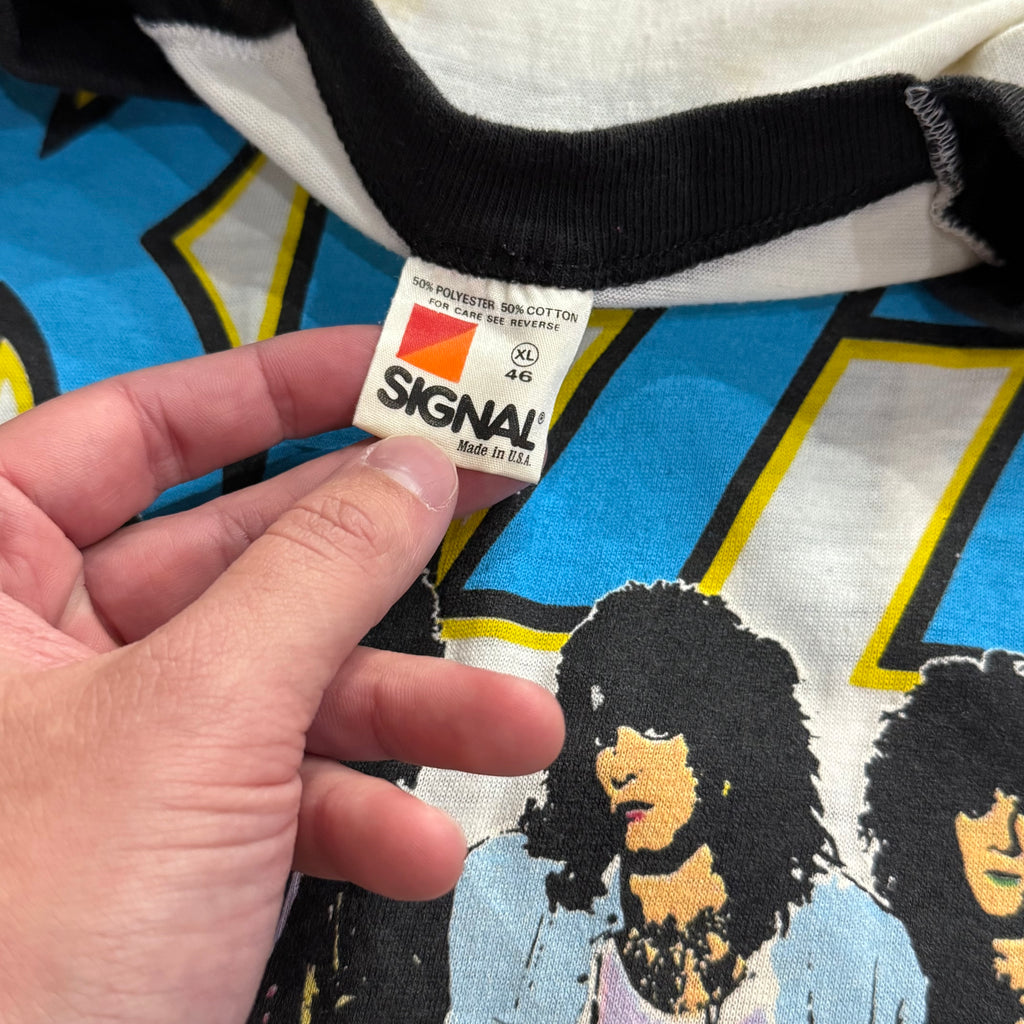 Vintage 1985 KISS ASYLUM Concert Tour Raglan T-Shirt Sz L