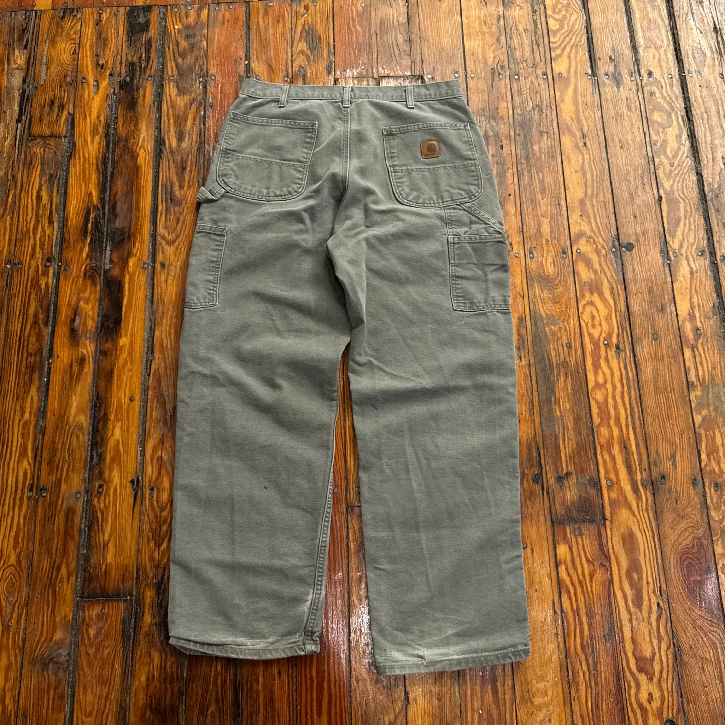 Vintage Carhartt Olive Denim Jeans Sz 36x32