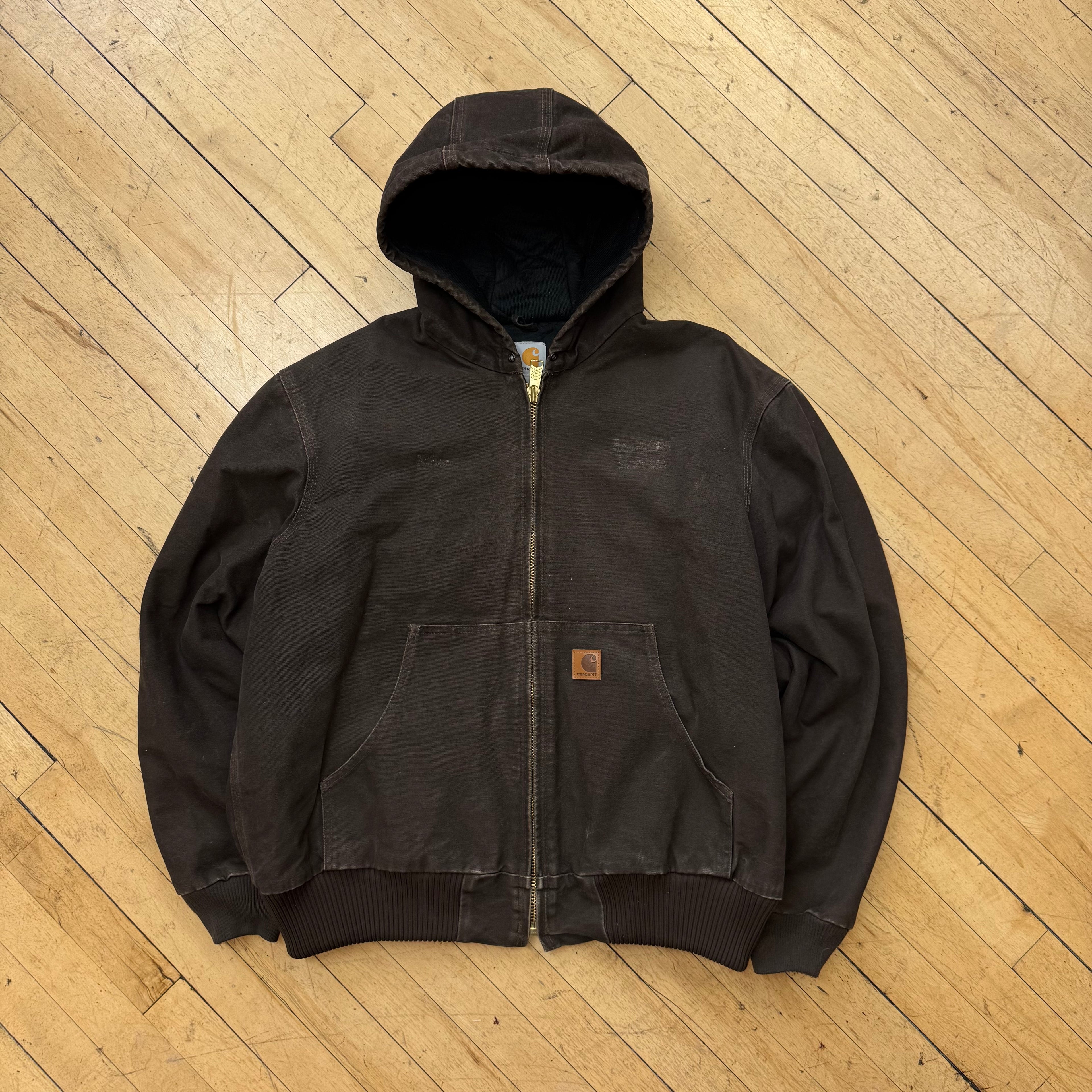 Vintage Brown Carhartt Hooded Jacket Sz L