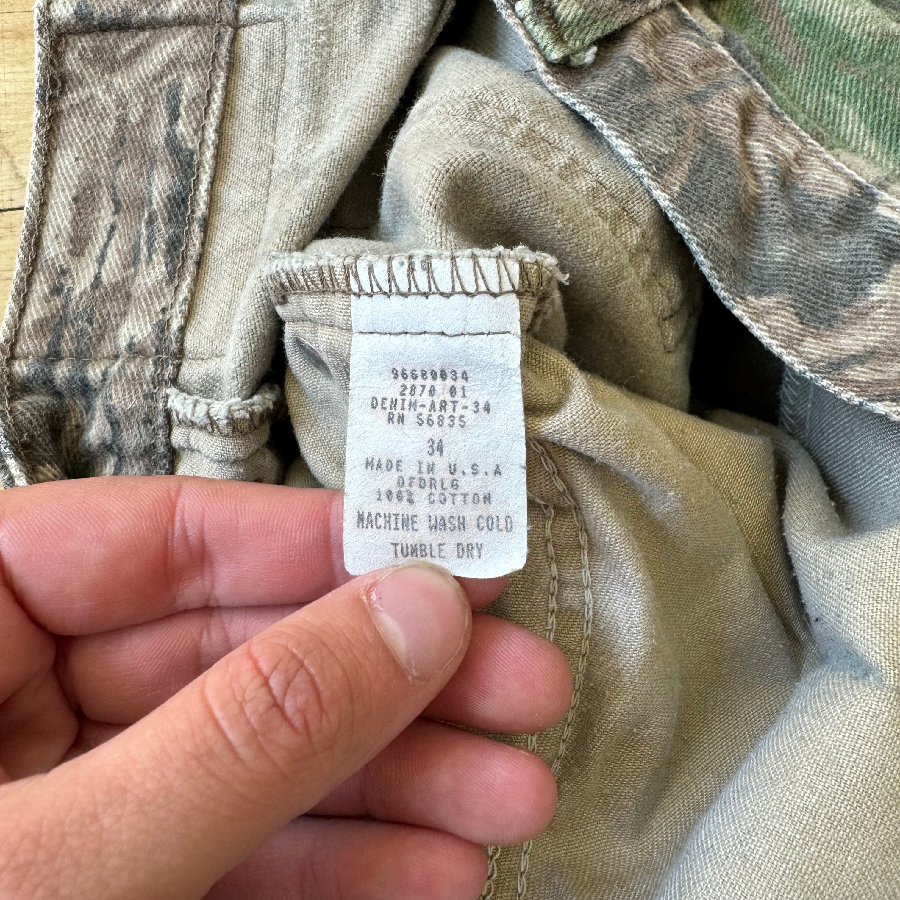 Vintage Camo Denim Jeans Sz 34
