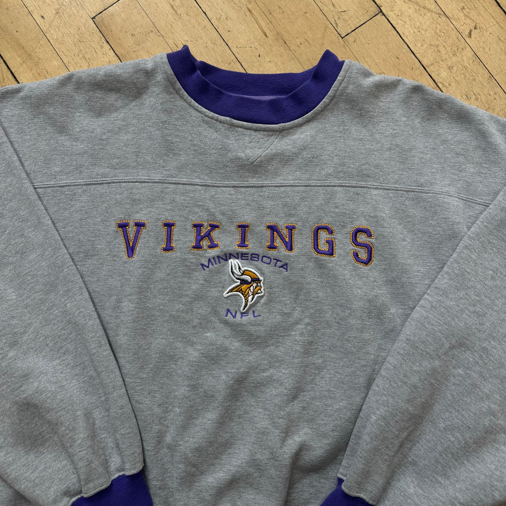 Vintage Minnesota Vikings SpellOut CrewNeck Sz XL